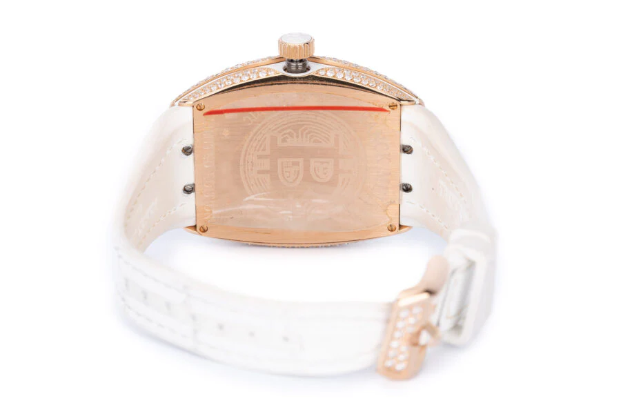Franck Muller Bitcoin Female 38mm Alligator Strap Diamond Bezel Ref- v38scatbtc - Image 7
