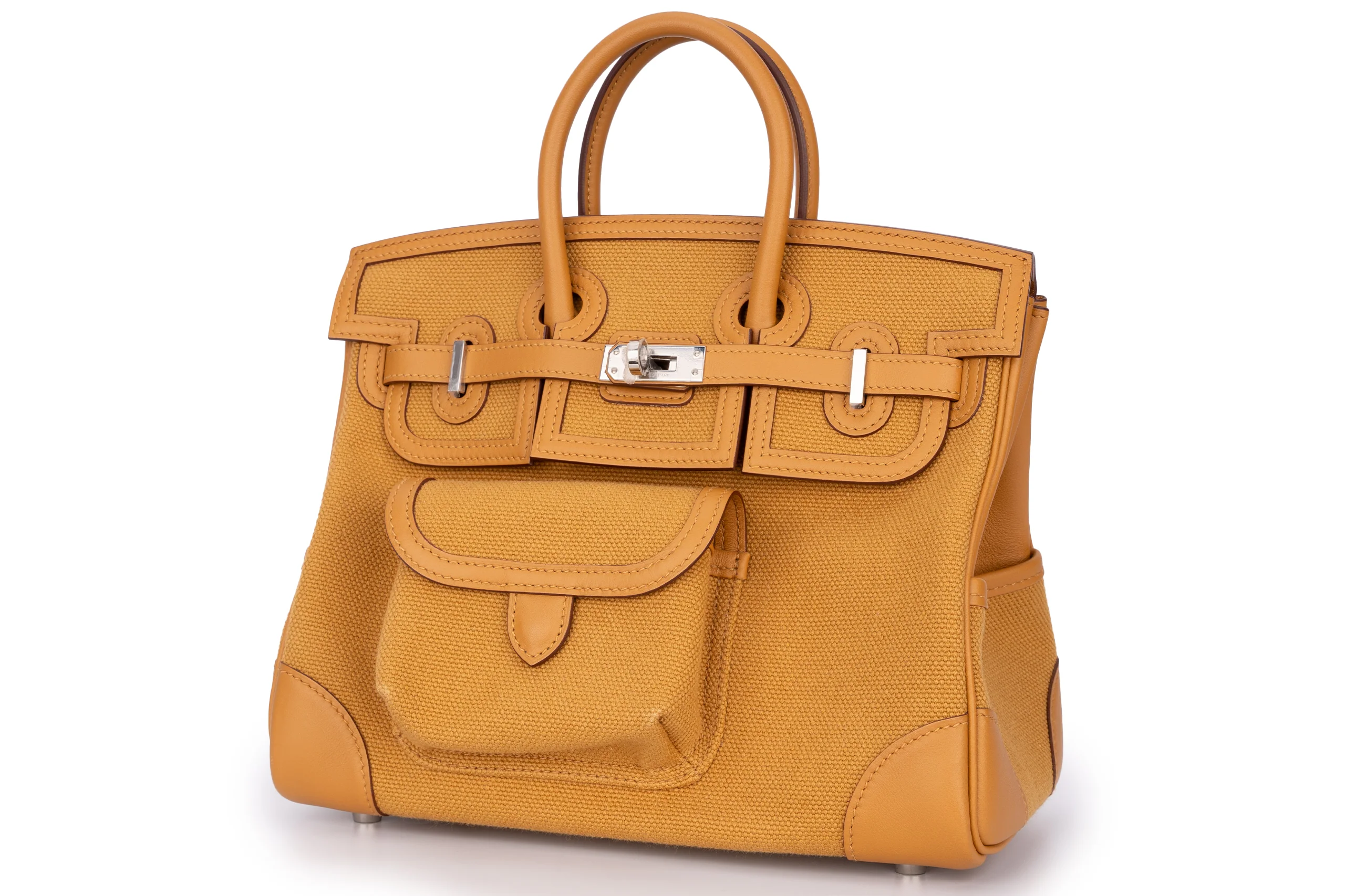 Hermès Birkin 25 Cargo Canvas/Swift Sesame PHW - Image 2