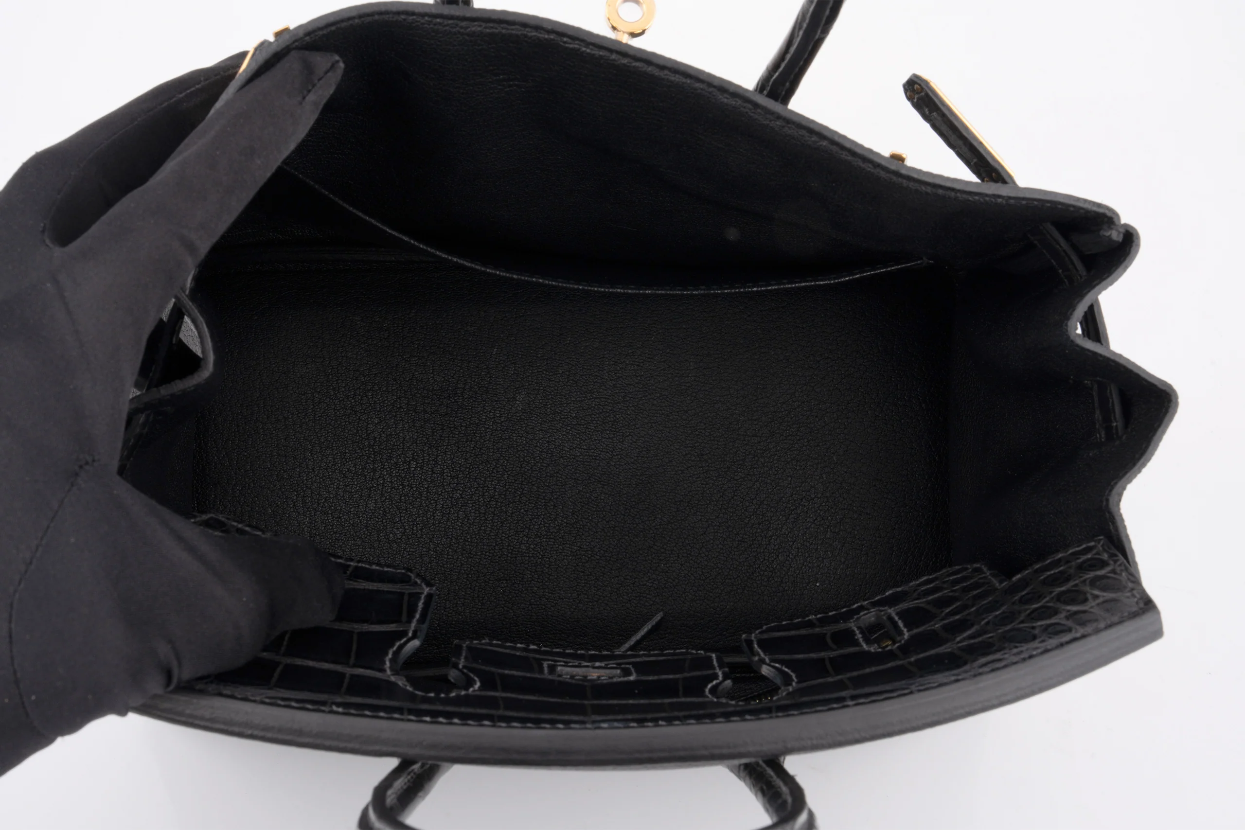 Hermès Birkin 25	Croc Touch	Togo	Noir	GHW - Image 9