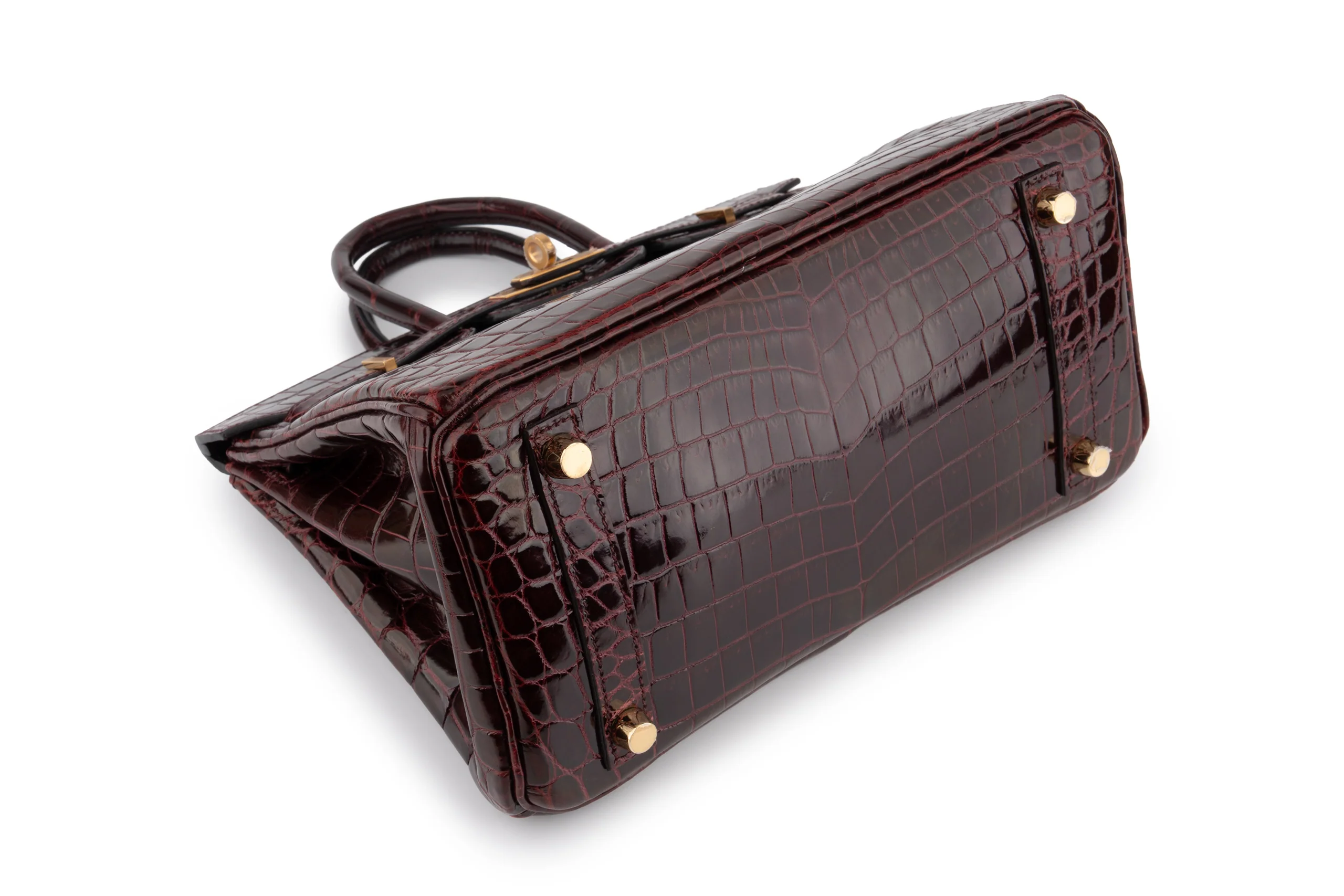 Hermès Birkin 25  Crocodile Niloticus Bordeaux GHW - Image 11