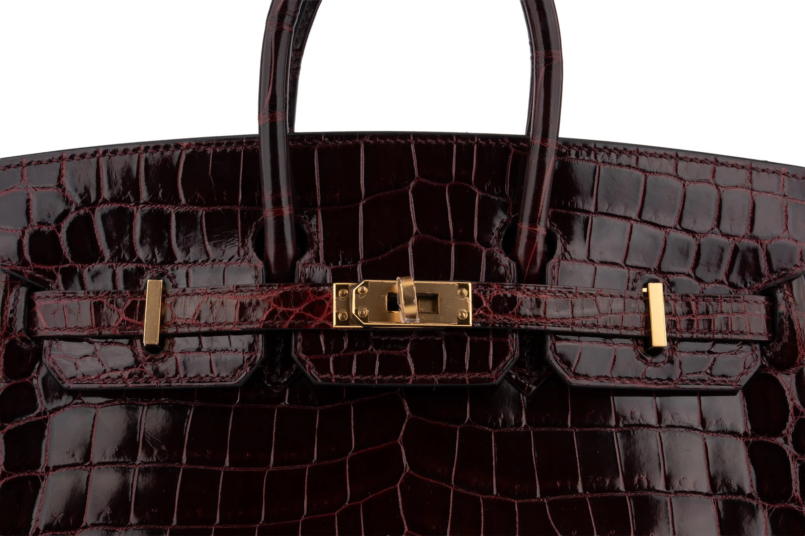 Hermès Birkin 25  Crocodile Niloticus Bordeaux GHW - Image 7