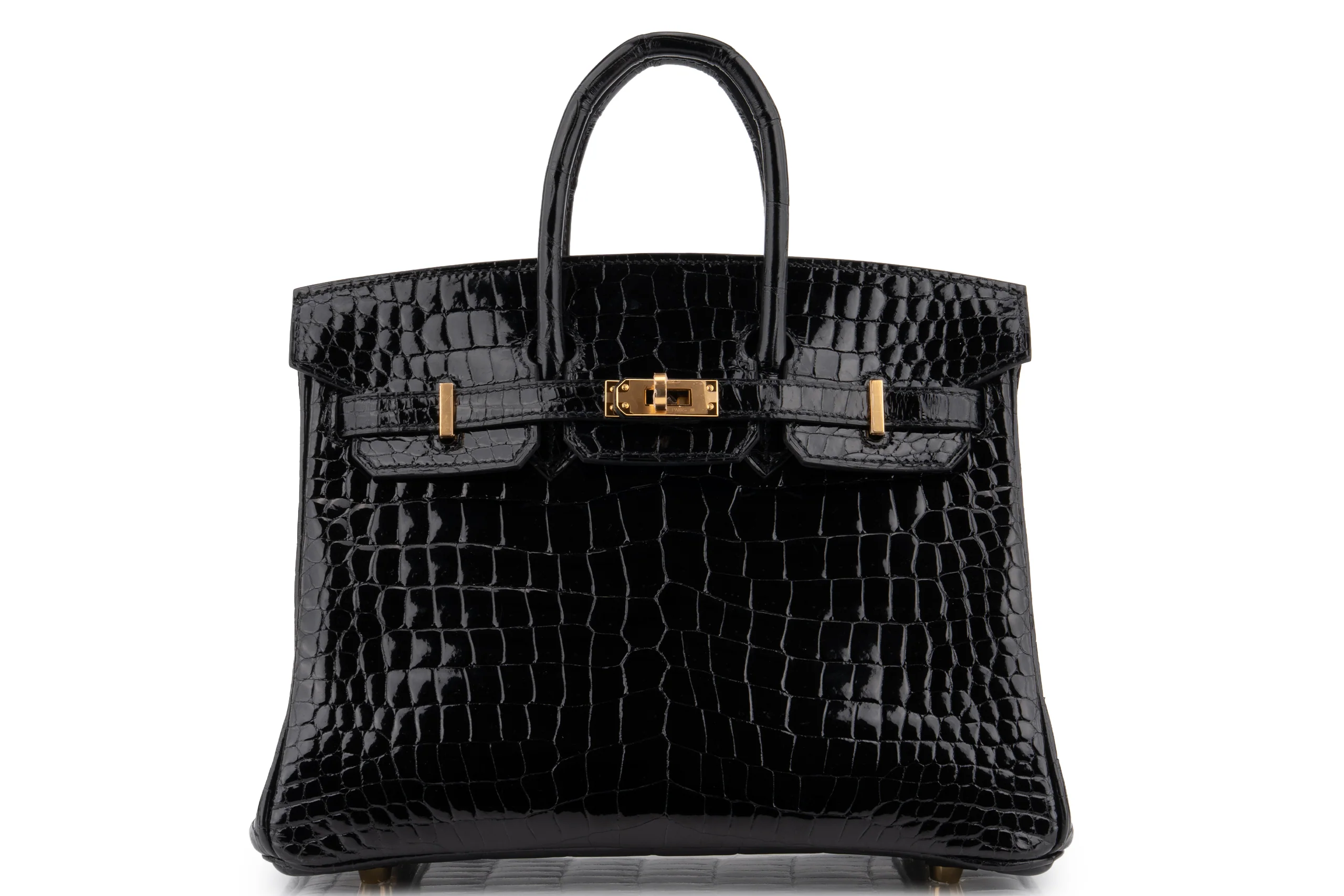 Hermès Birkin 25 Crocodile Porosus Noir GHW