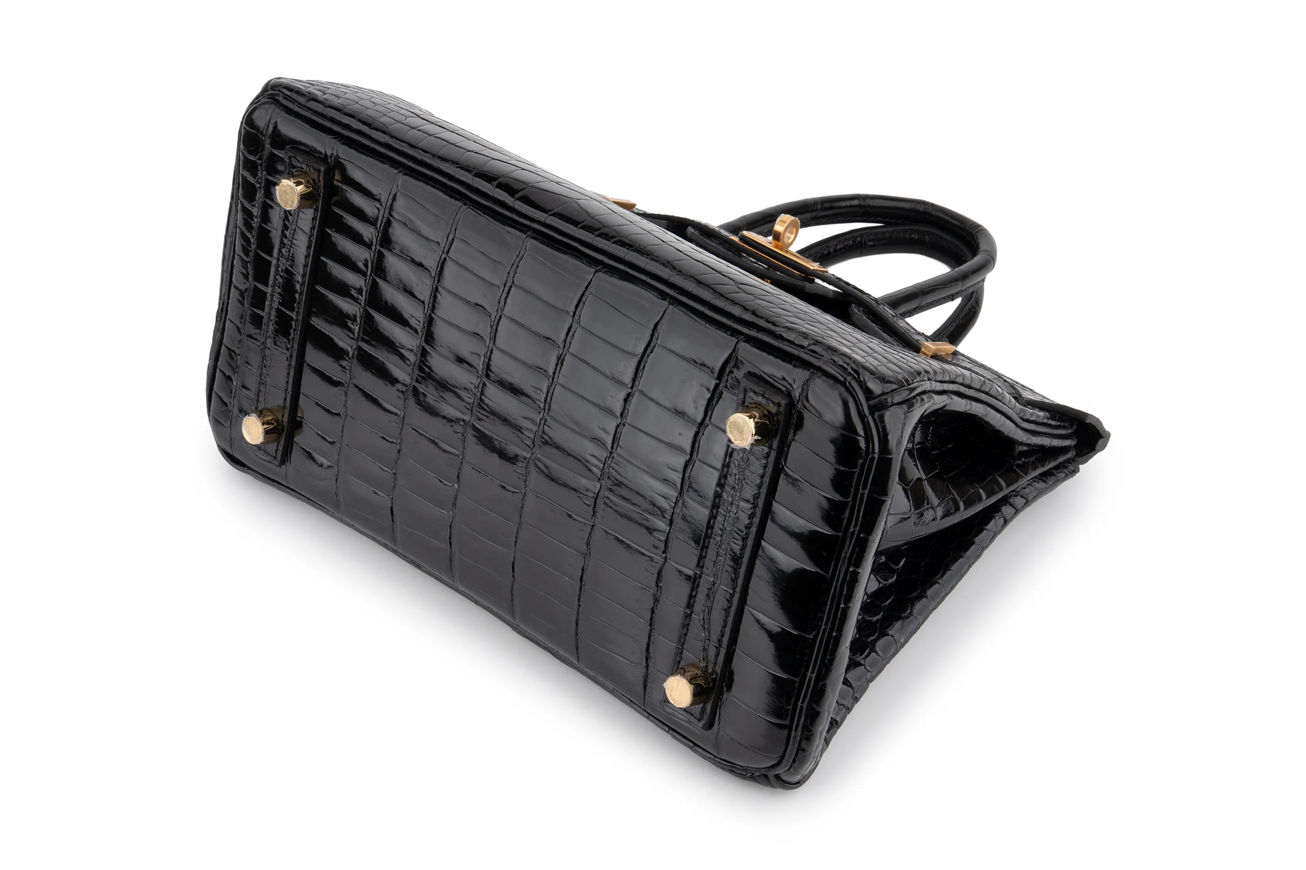 Hermès Birkin 25 Crocodile Porosus Noir GHW - Image 10