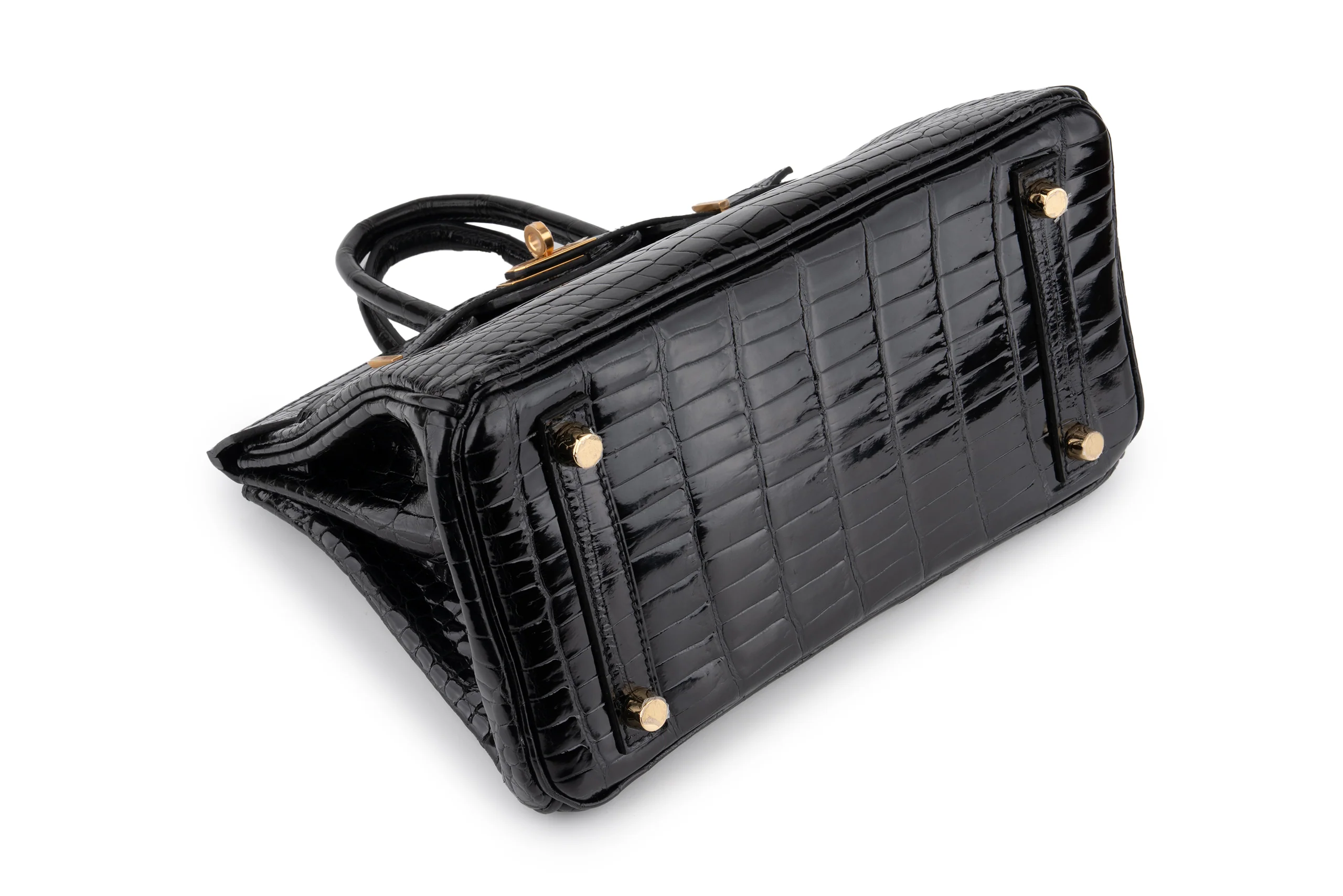 Hermès Birkin 25 Crocodile Porosus Noir GHW - Image 11