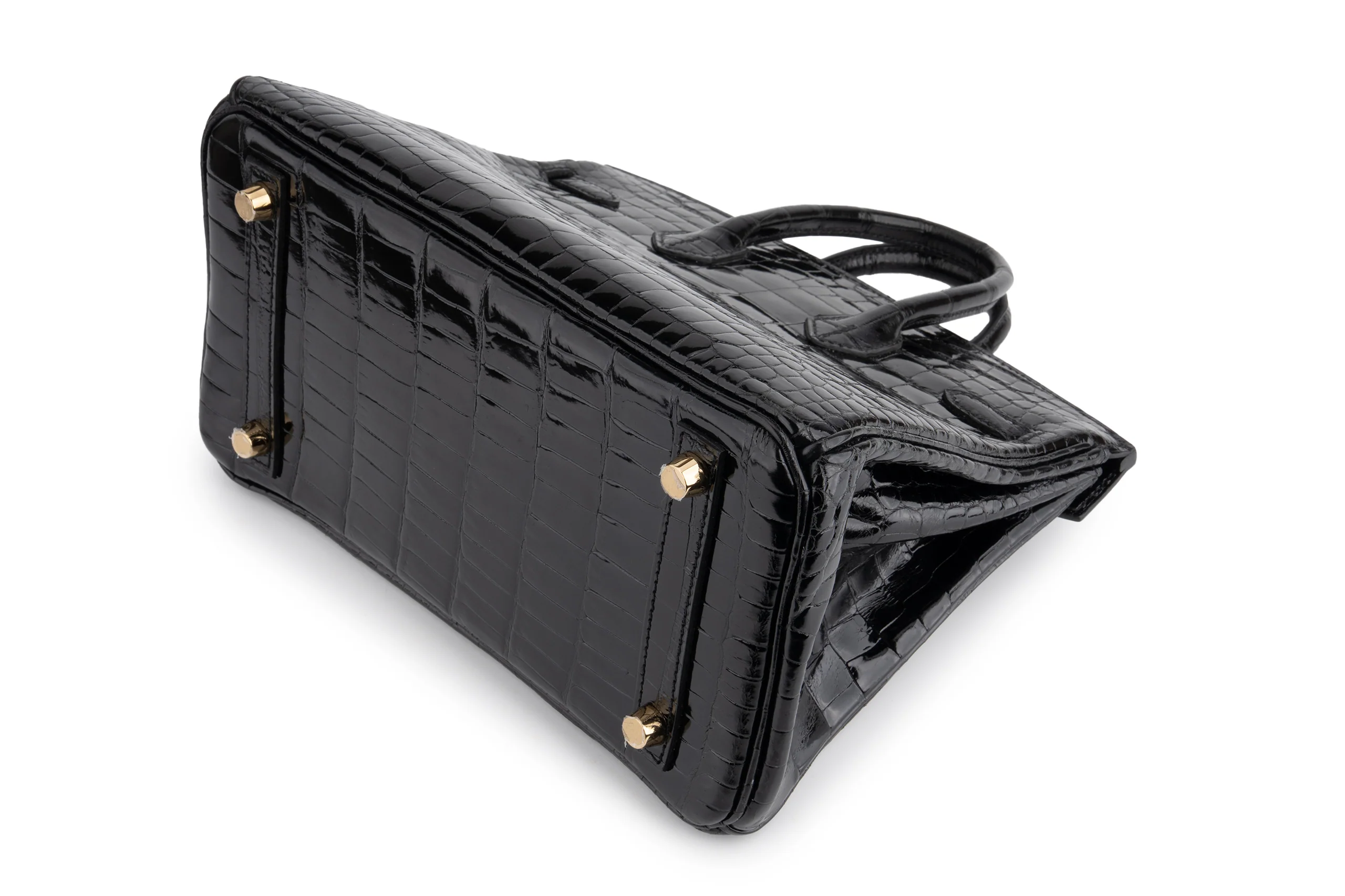 Hermès Birkin 25 Crocodile Porosus Noir GHW - Image 12