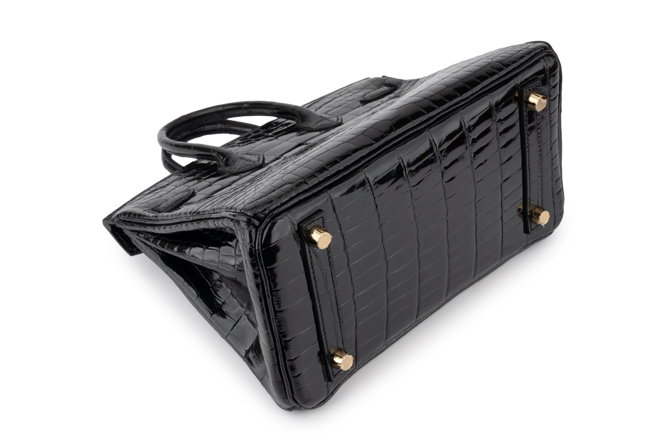 Hermès Birkin 25 Crocodile Porosus Noir GHW - Image 13