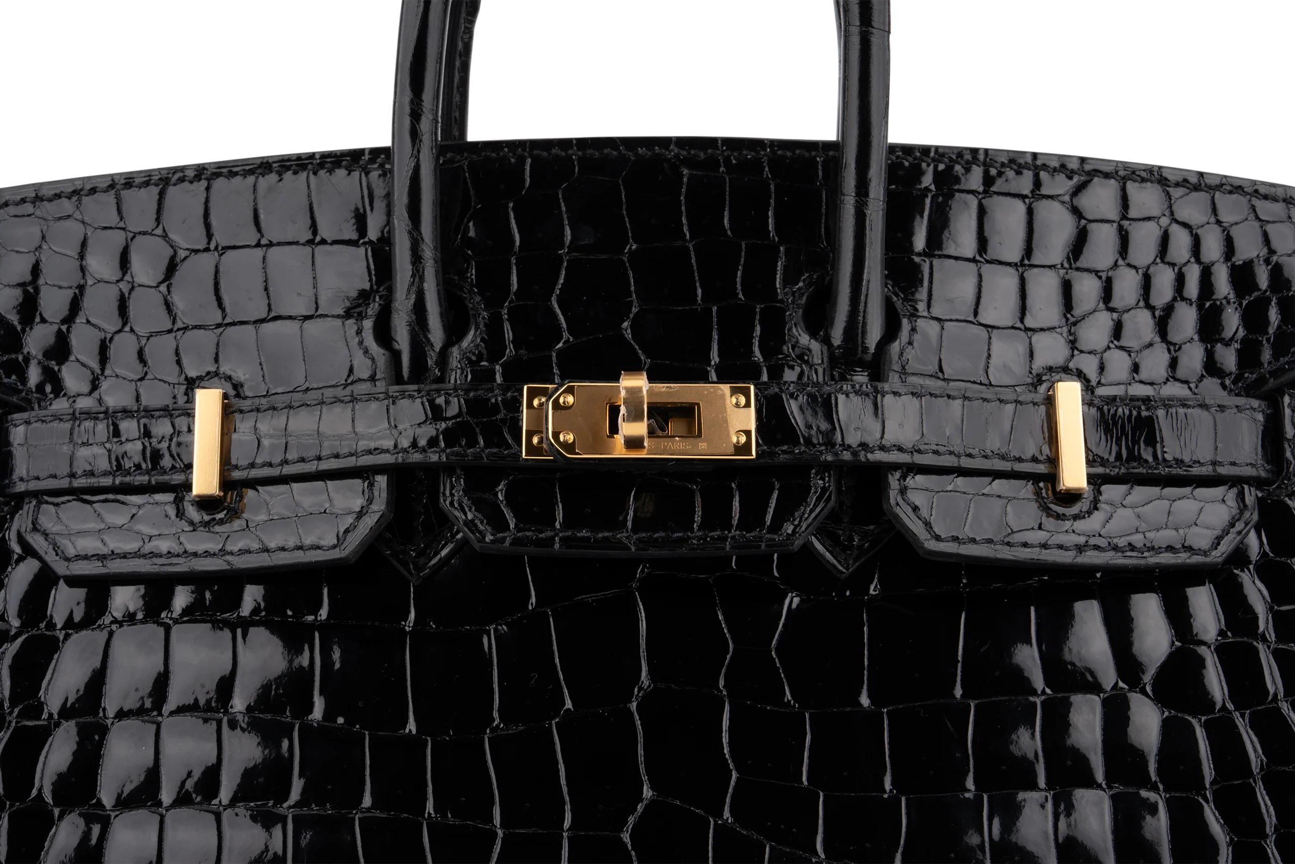 Hermès Birkin 25 Crocodile Porosus Noir GHW - Image 7