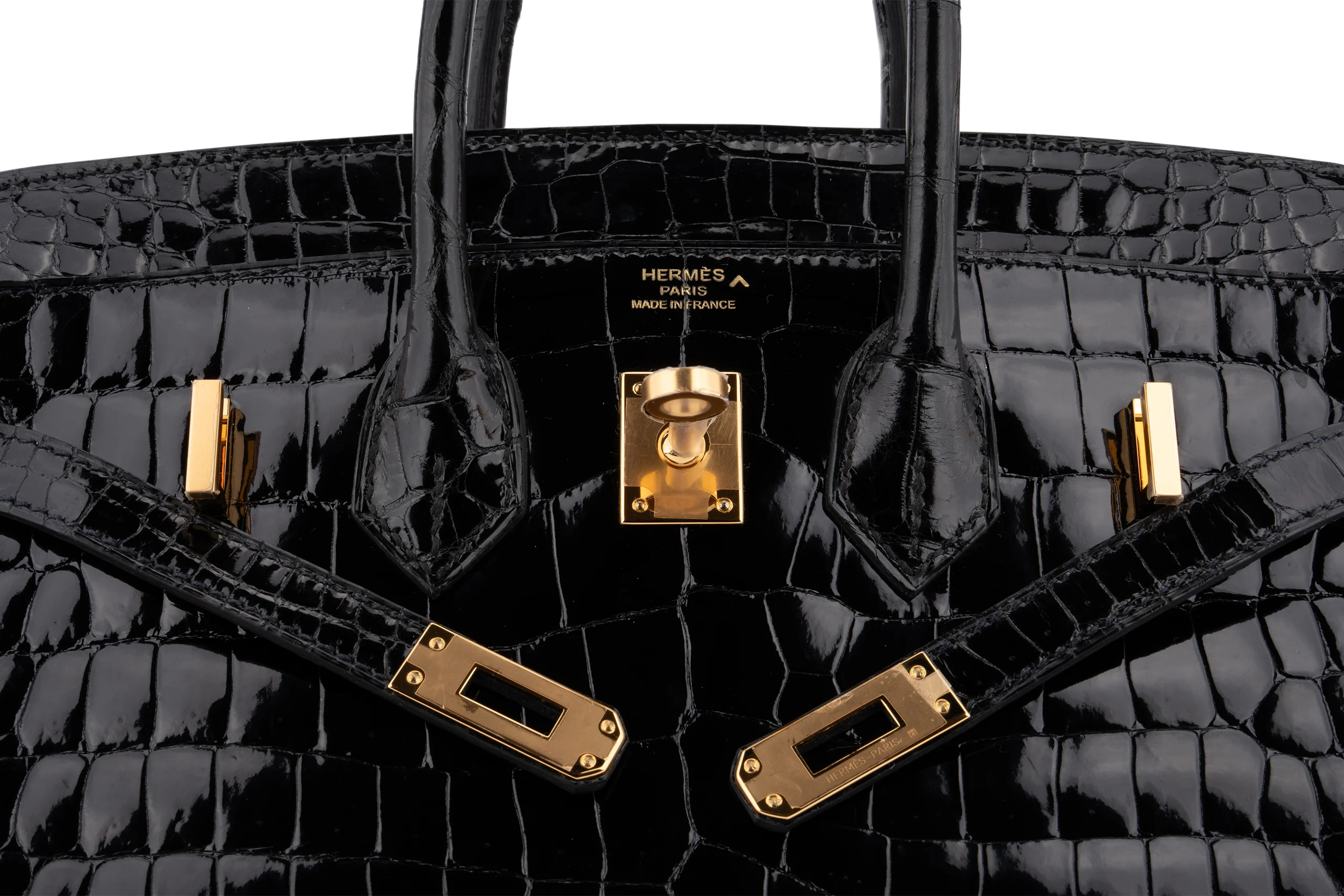 Hermès Birkin 25 Crocodile Porosus Noir GHW - Image 8