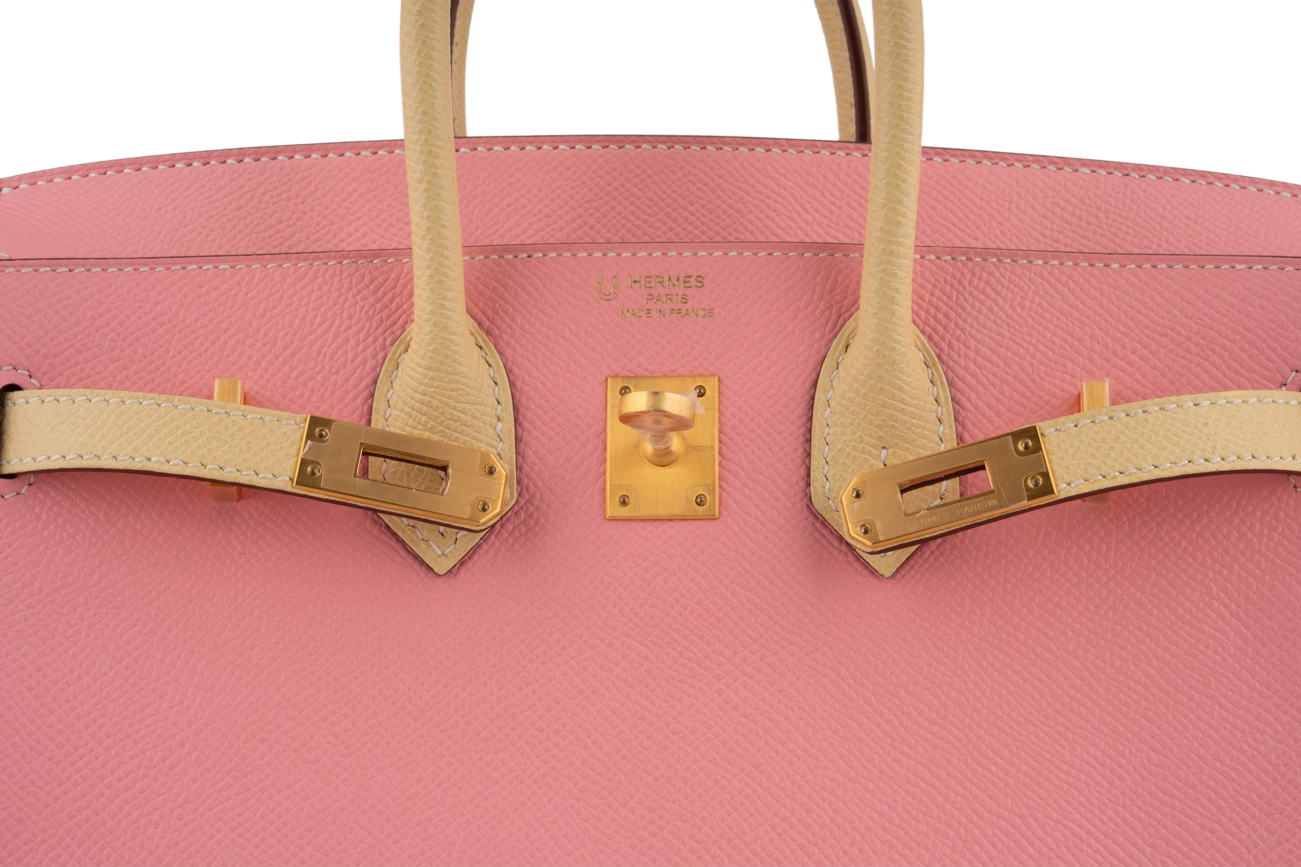 Hermès Birkin 25 Epsom Rose Confetti / Jaune Poussin BGHW - Image 7