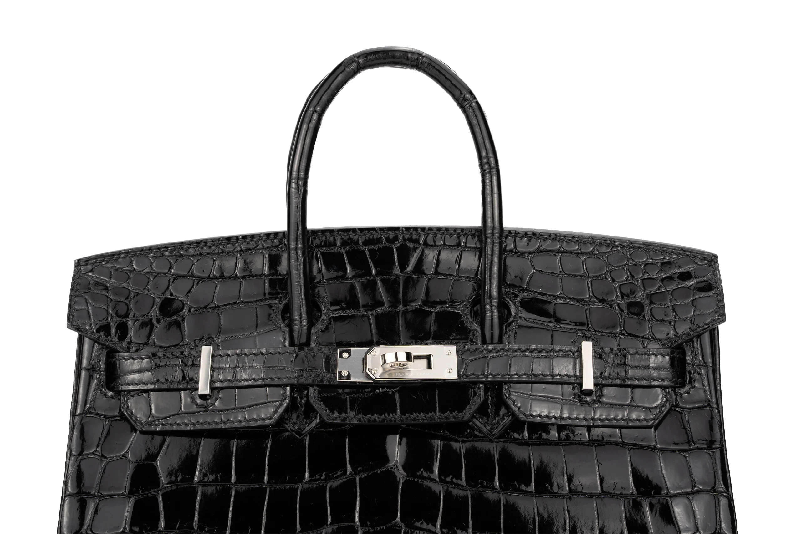 Hermès Birkin 25 Exotic Croc Black PHW - Image 7