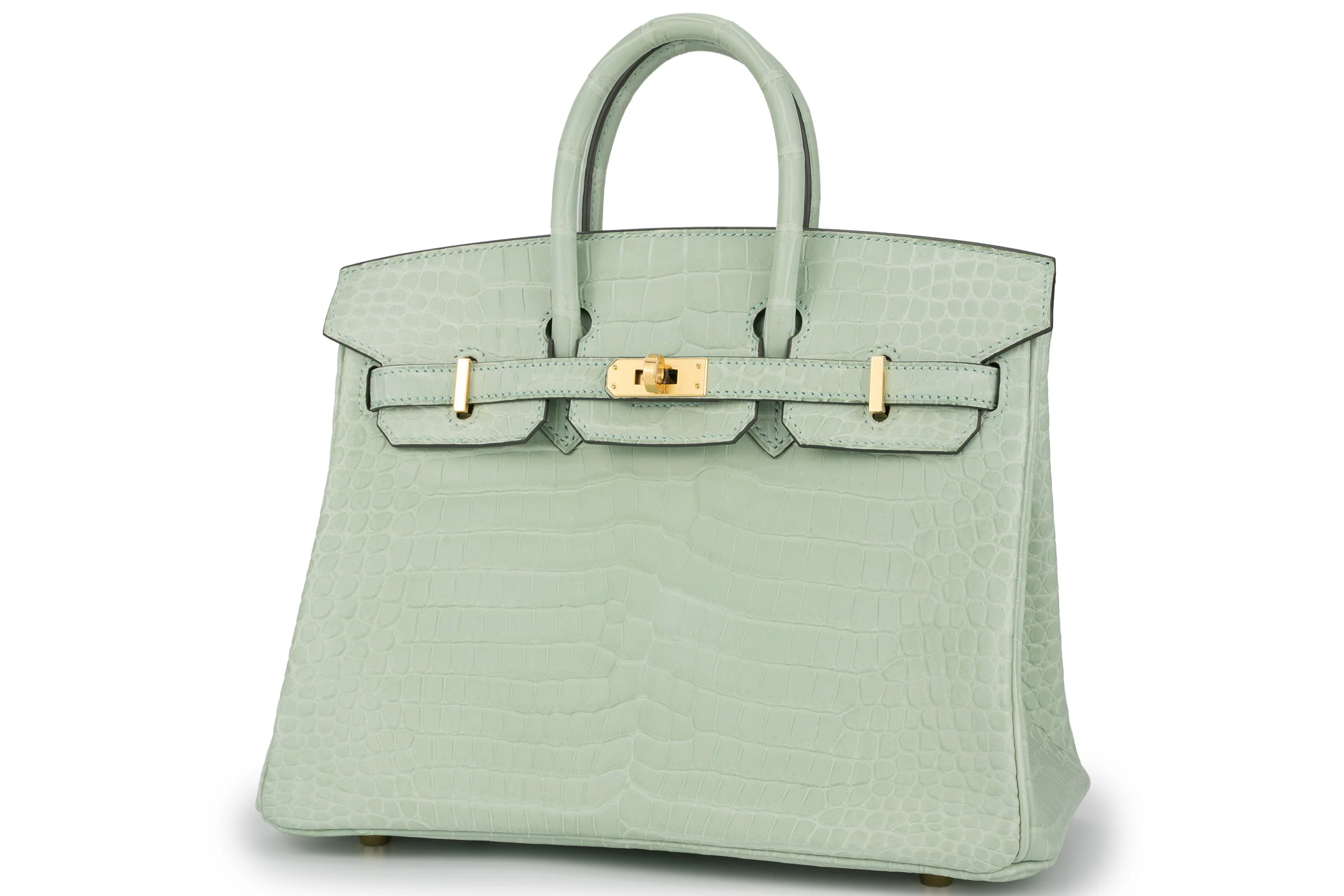 Hermès Birkin 25 Exotic Crocodile porosus Vert Deau GHW - Image 2