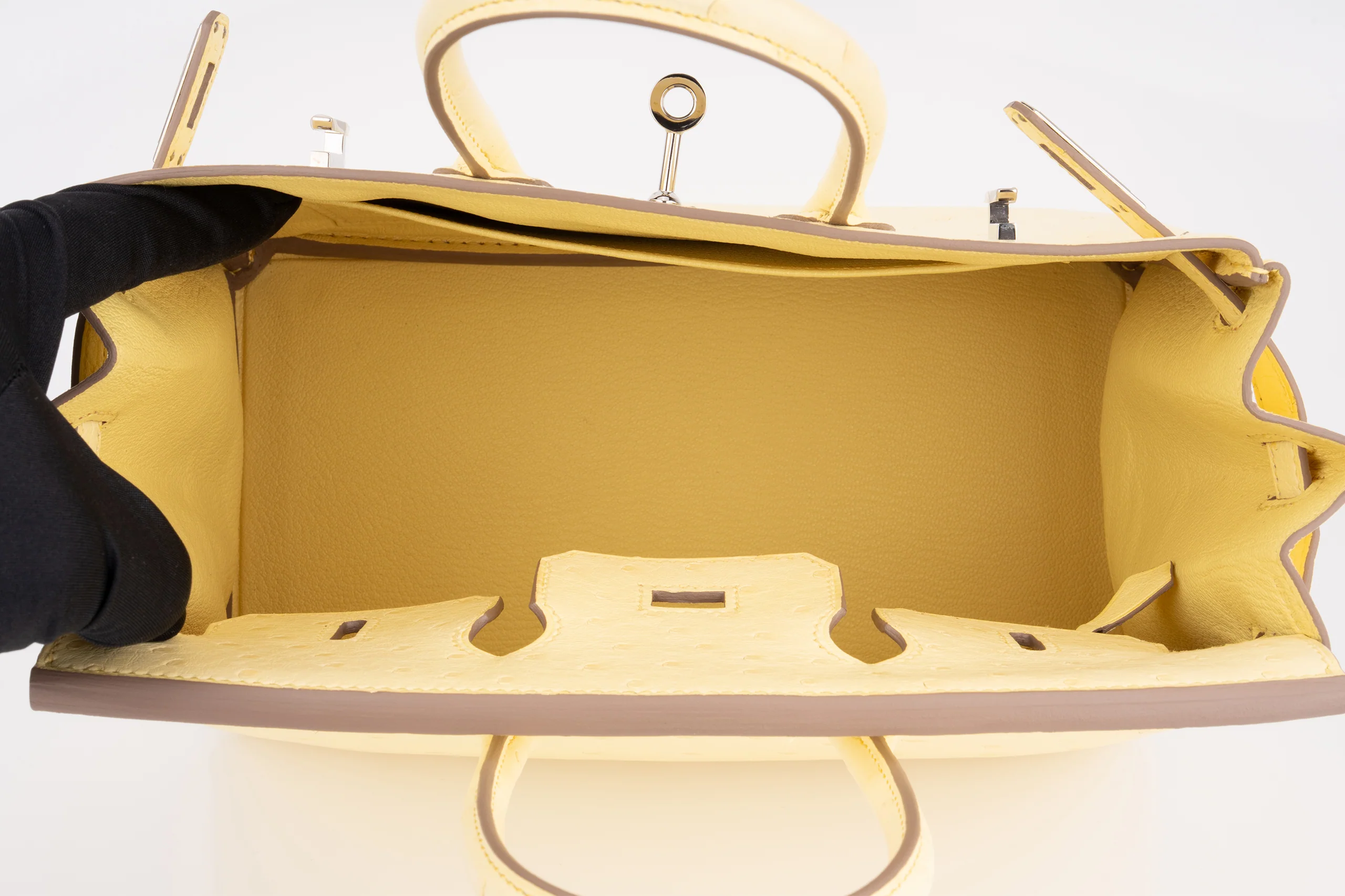 Hermès Birkin 25	Exotic	Ostrich	Limoncello	PHW - Image 9