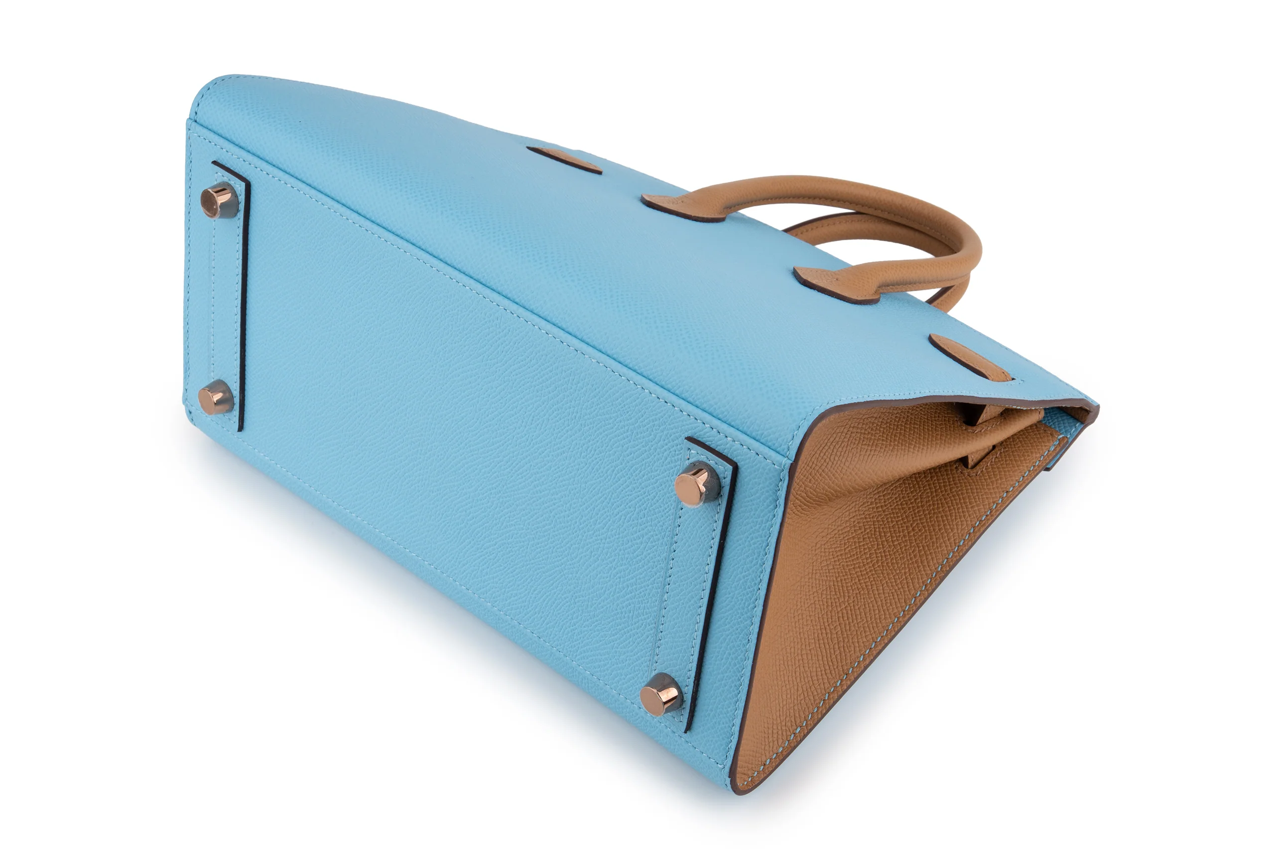Hermès Birkin 25 		HSS Sellier	Epsom 	Bleu Celeste/Biscuit 	RGHW - Image 10