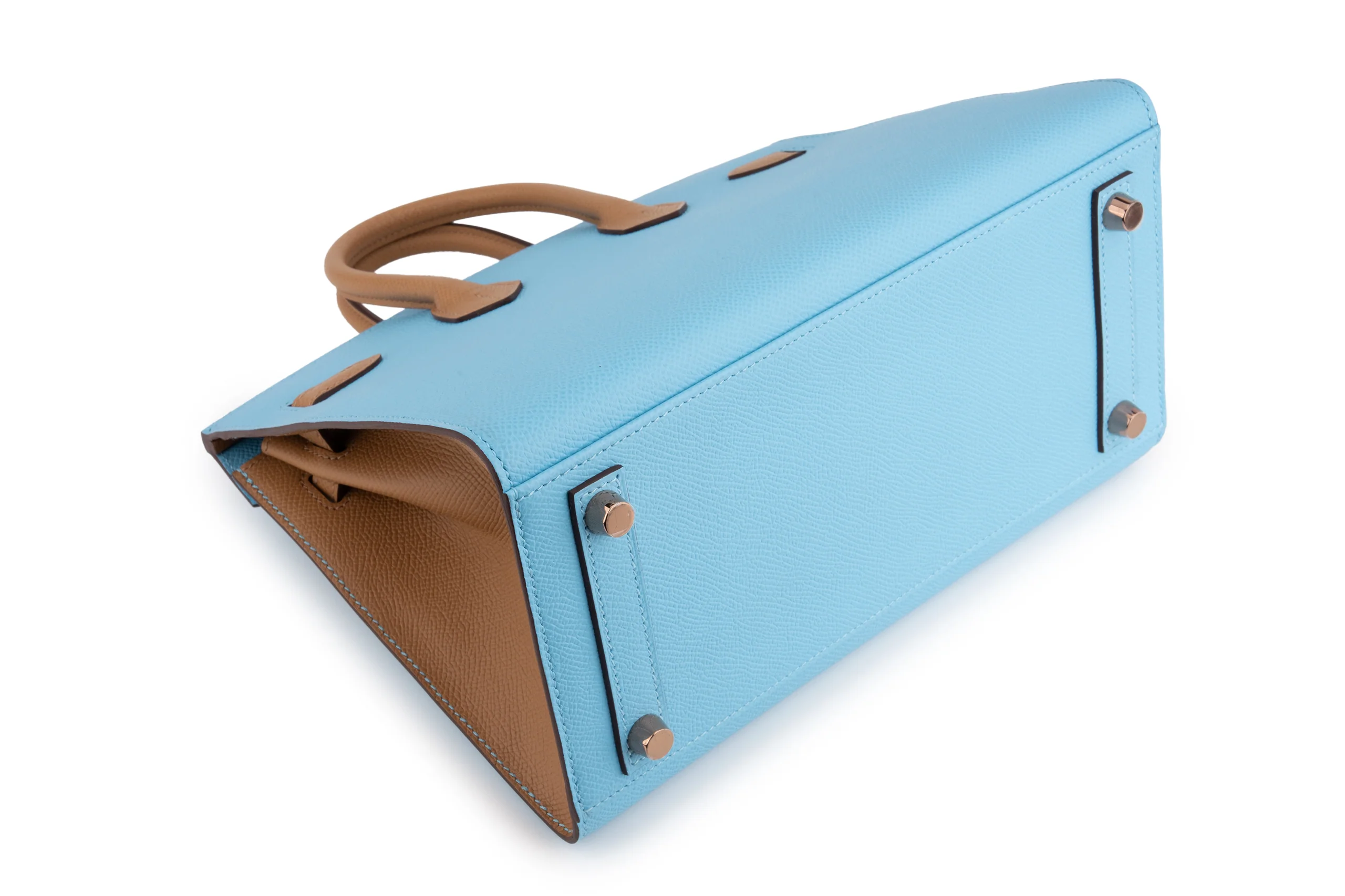Hermès Birkin 25 		HSS Sellier	Epsom 	Bleu Celeste/Biscuit 	RGHW - Image 11
