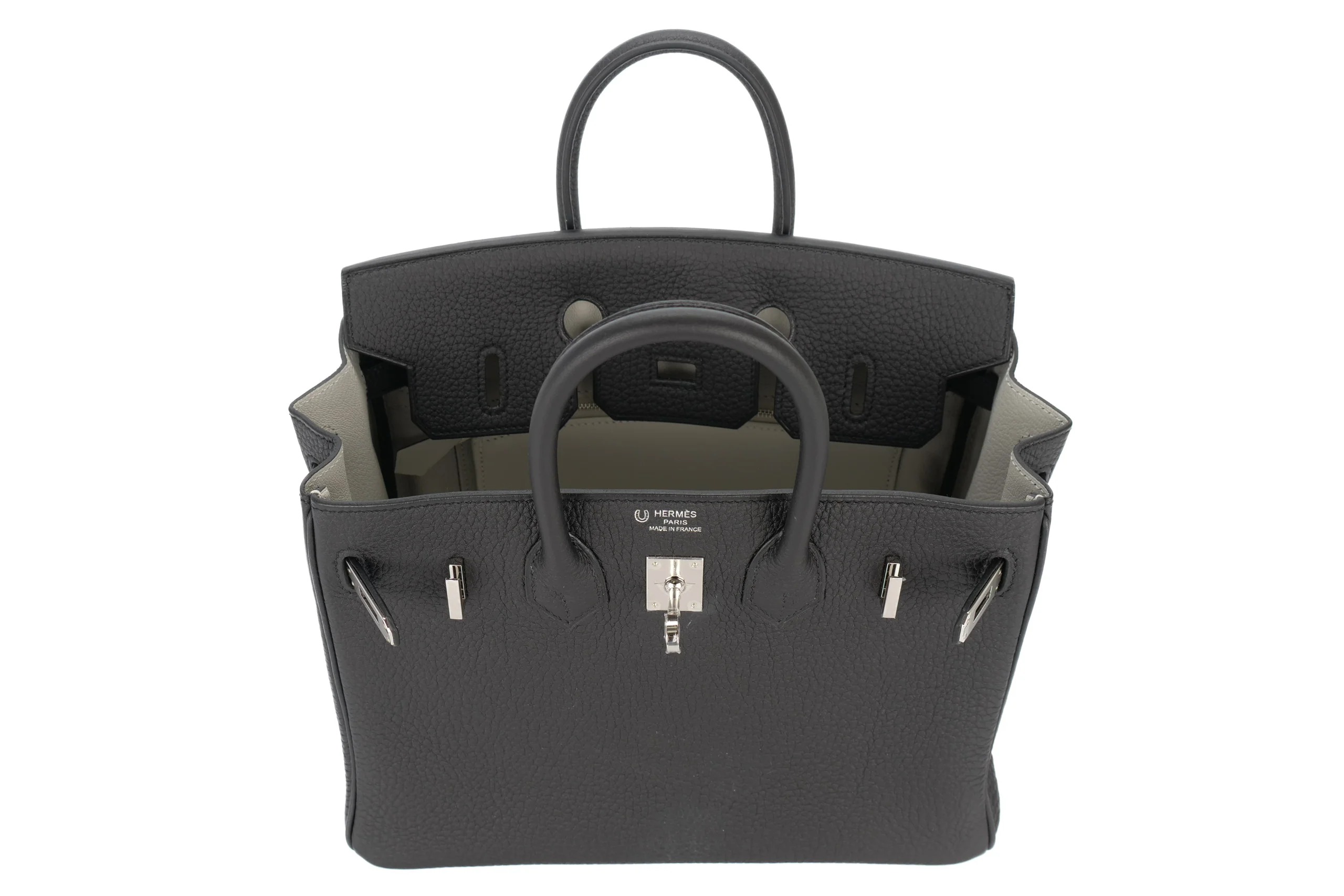 Hermès Birkin 25	HSS 	Togo	Noir / Verso Gris Perle	PHW - Image 10