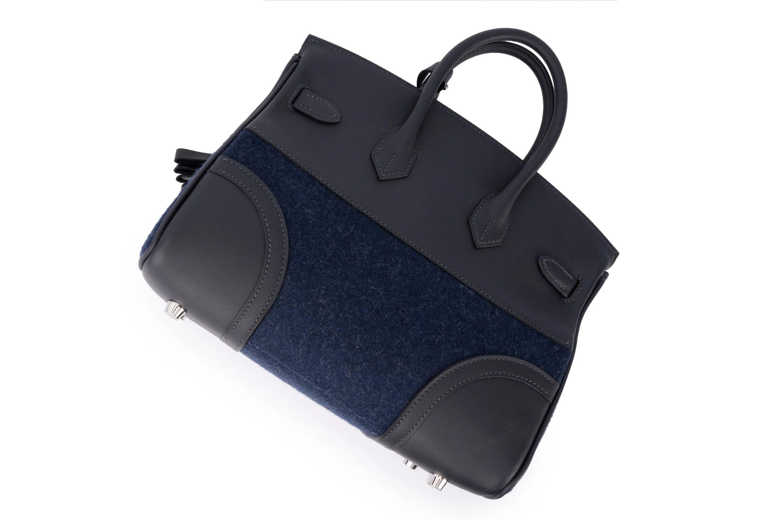 Hermès Birkin 25 	Limited Edition	Swift/Feutre	Go Team caban/Blue France/Blue Nuit/New White	PHW - Image 10