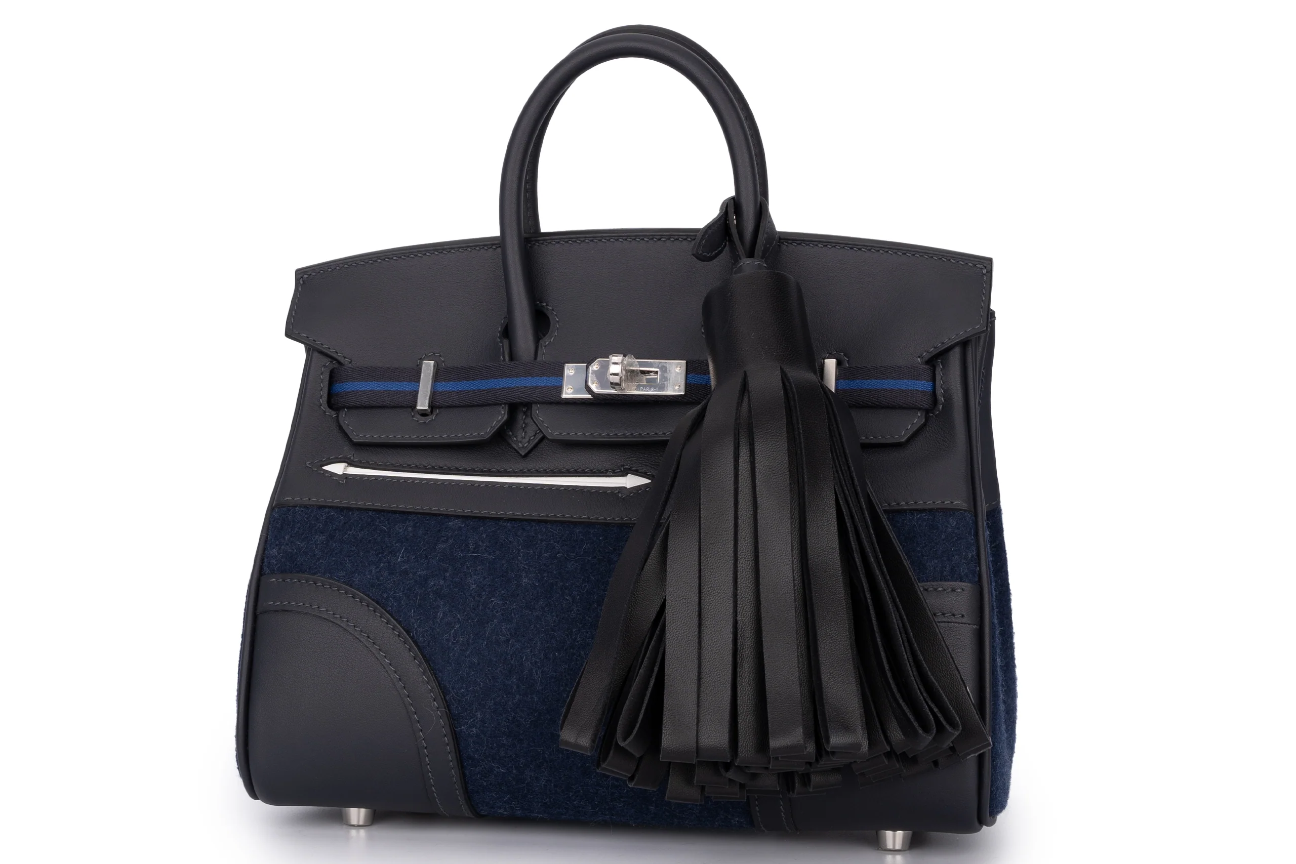 Hermès Birkin 25 	Limited Edition	Swift/Feutre	Go Team caban/Blue France/Blue Nuit/New White	PHW - Image 2