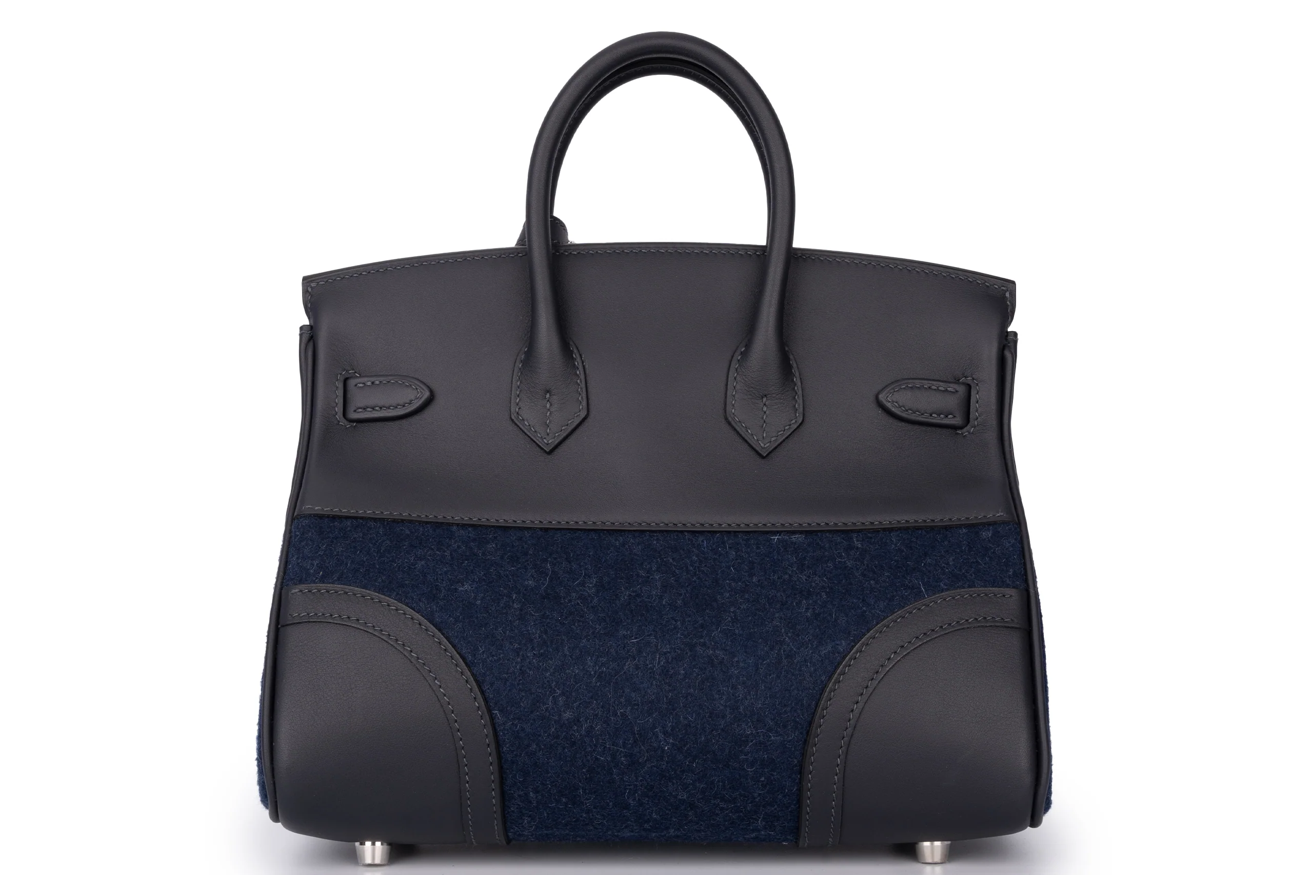 Hermès Birkin 25 	Limited Edition	Swift/Feutre	Go Team caban/Blue France/Blue Nuit/New White	PHW - Image 4