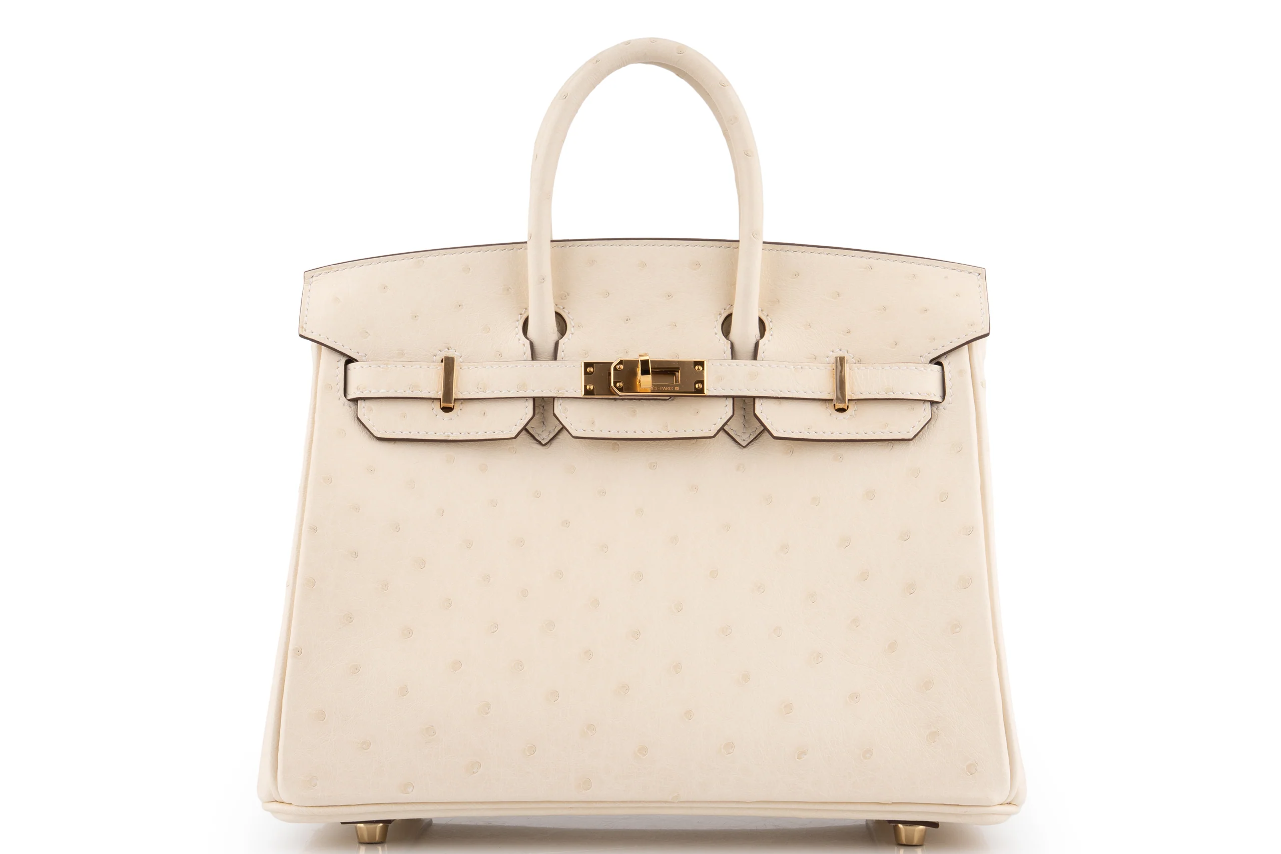 Hermès Birkin 25 		Ostrich 	Nata 	GHW