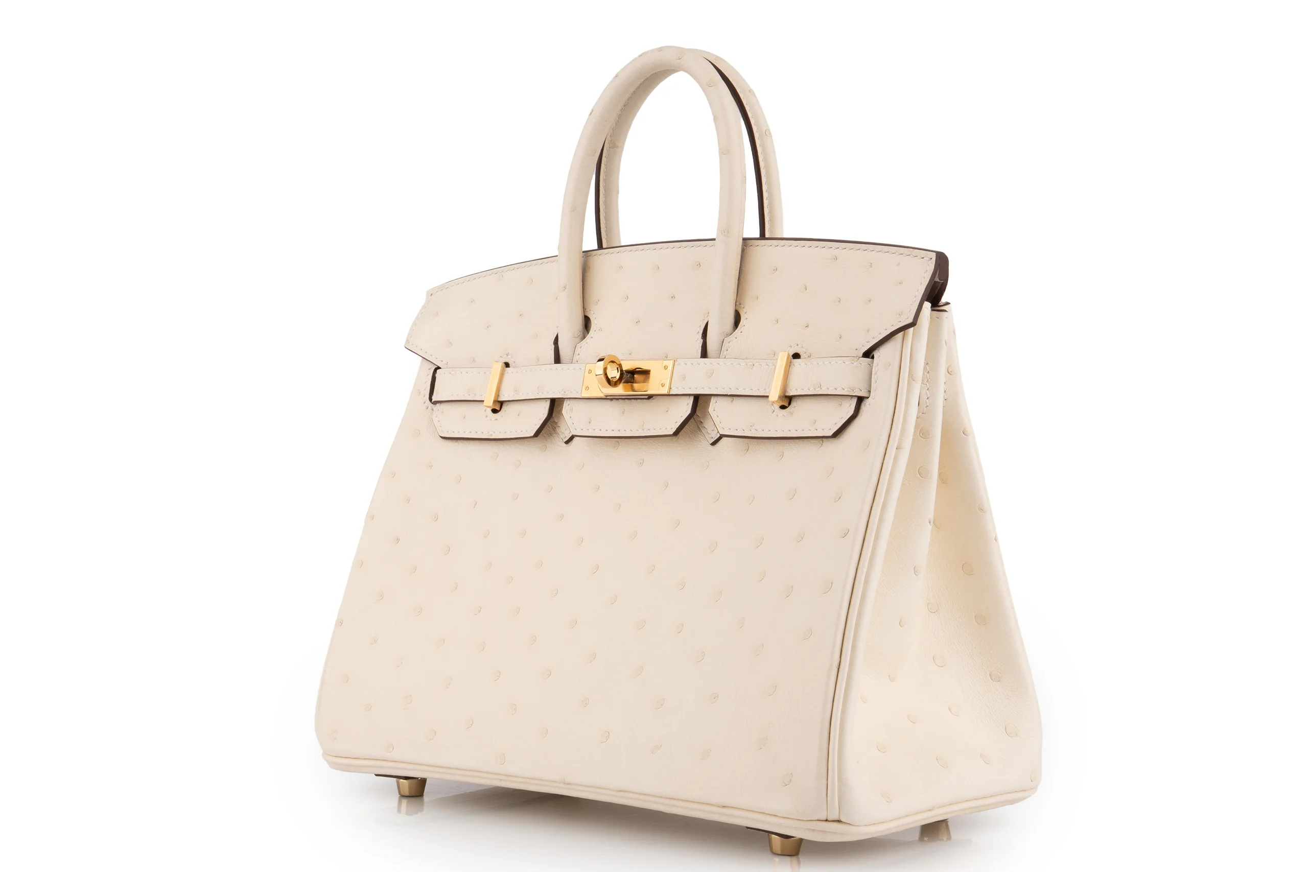 Hermès Birkin 25 		Ostrich 	Nata 	GHW - Image 2