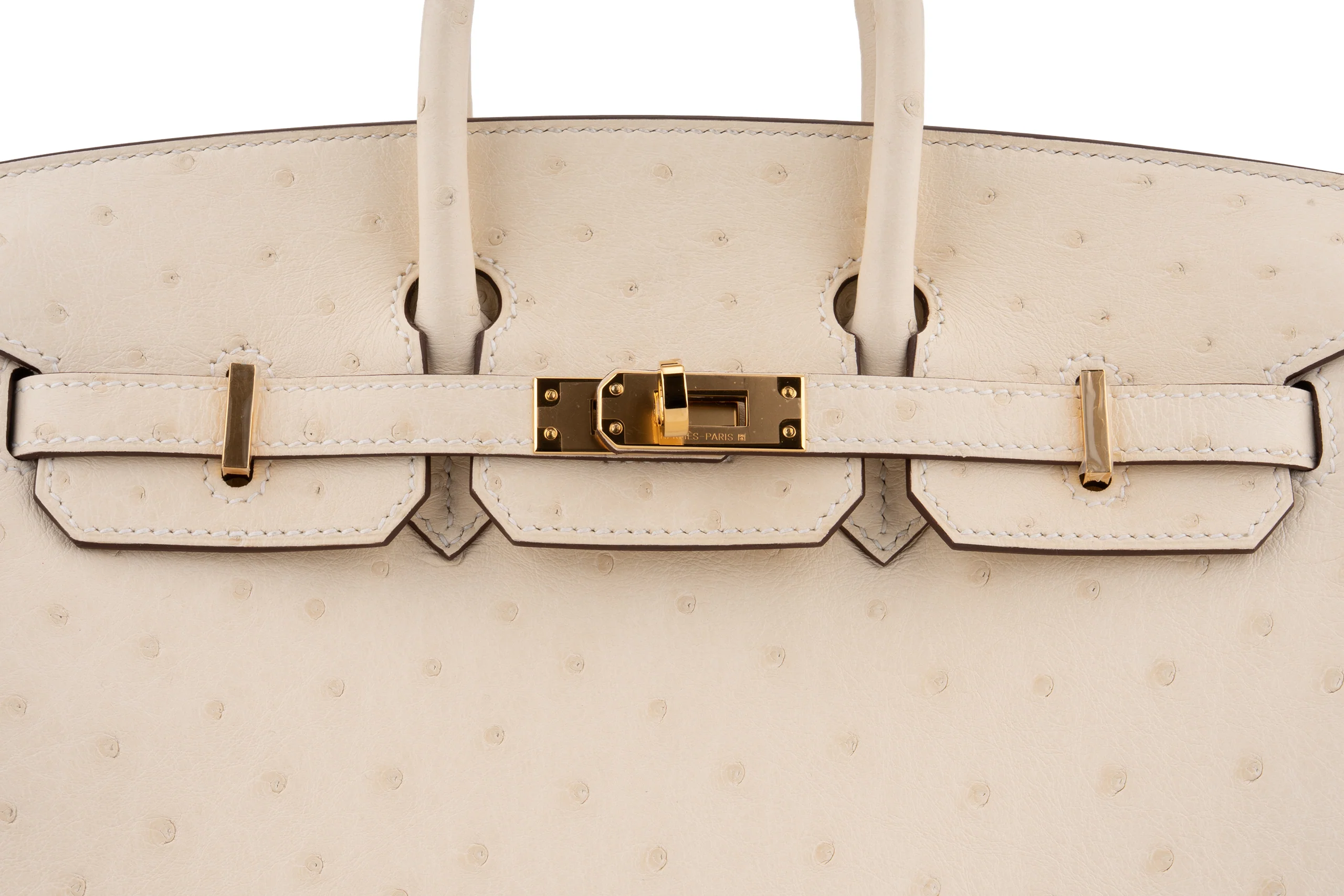 Hermès Birkin 25 		Ostrich 	Nata 	GHW - Image 7