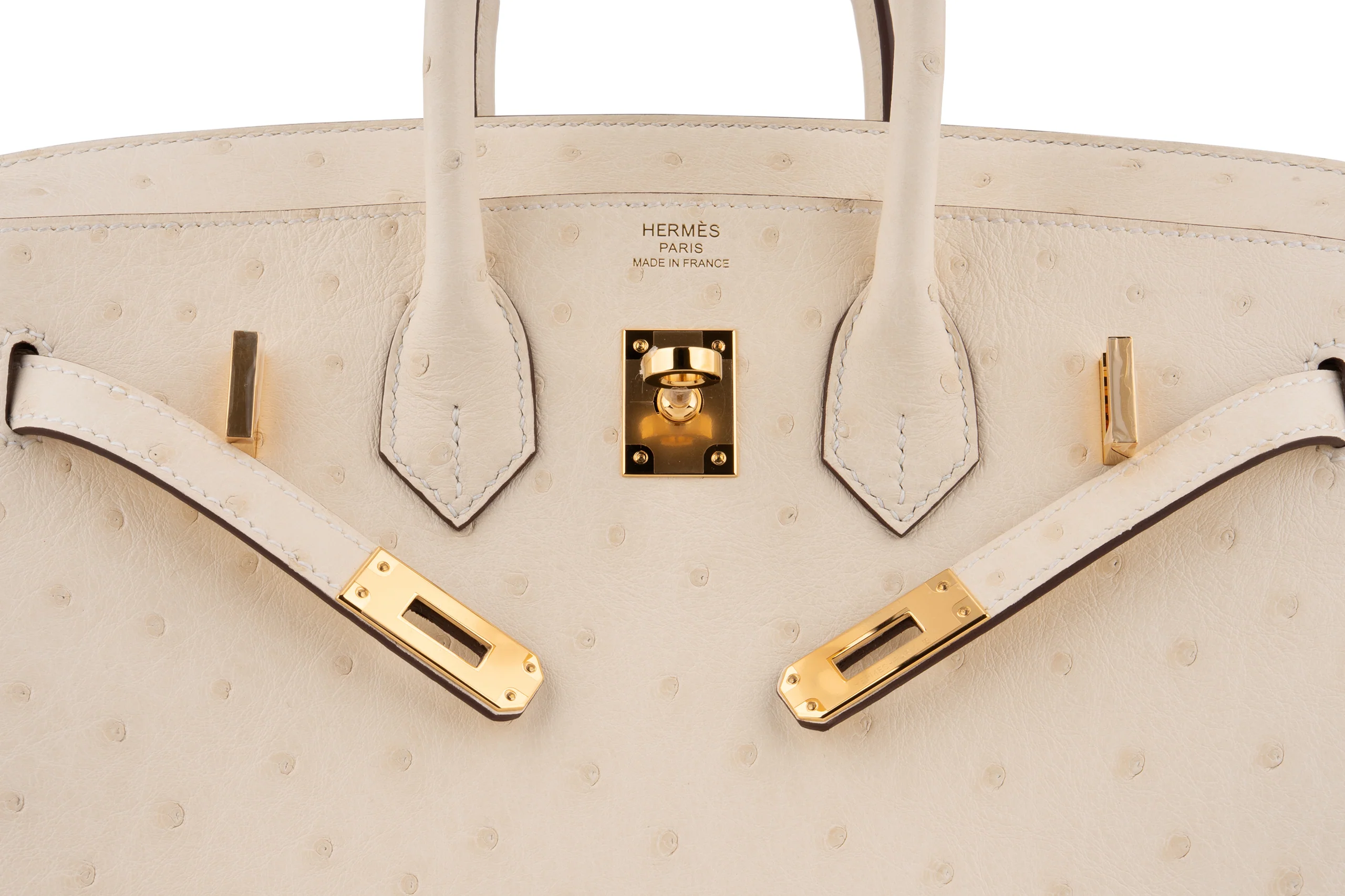 Hermès Birkin 25 		Ostrich 	Nata 	GHW - Image 8