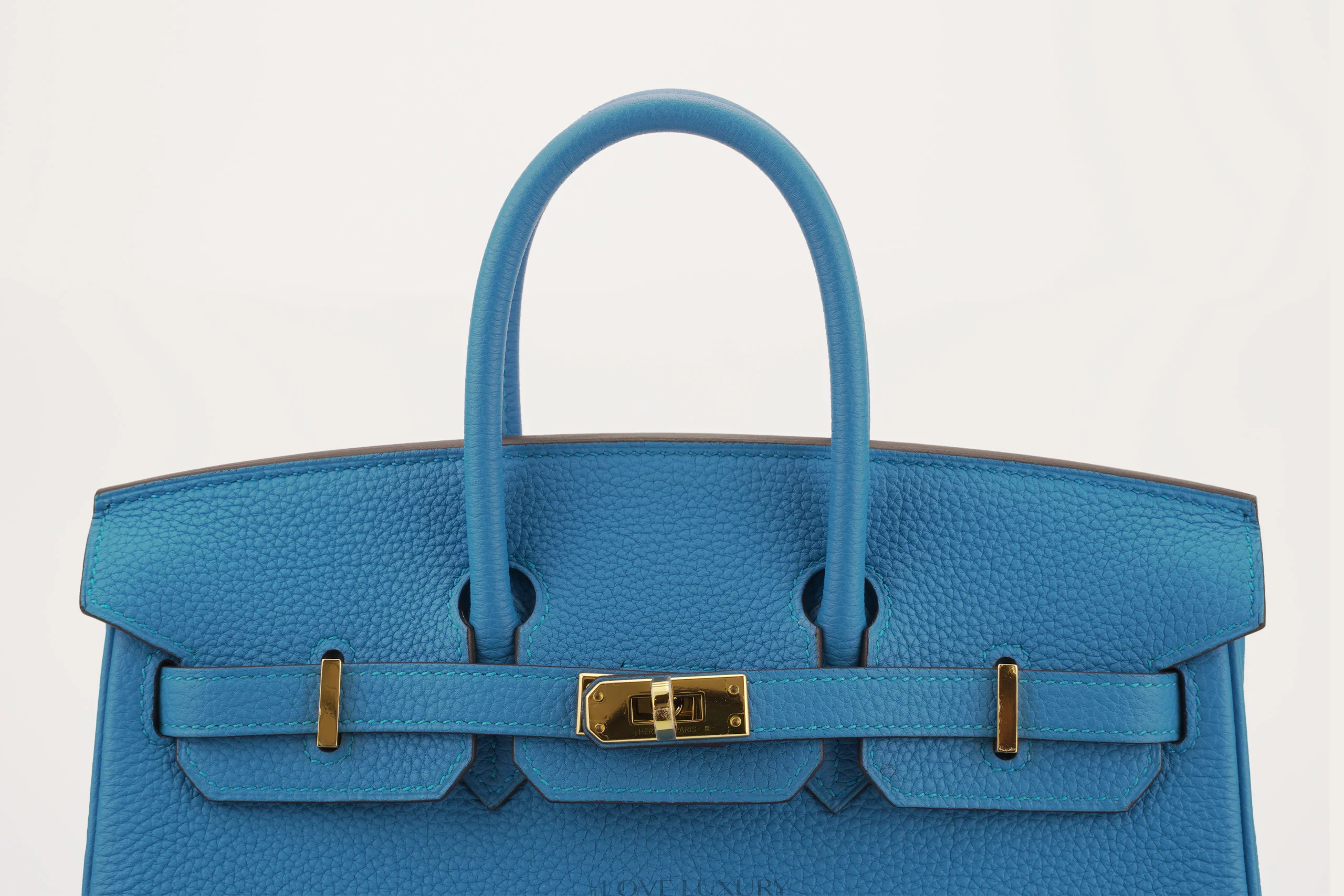 Hermès Birkin 25 Retourne Togo Blue Zanzibar GHW - Image 6