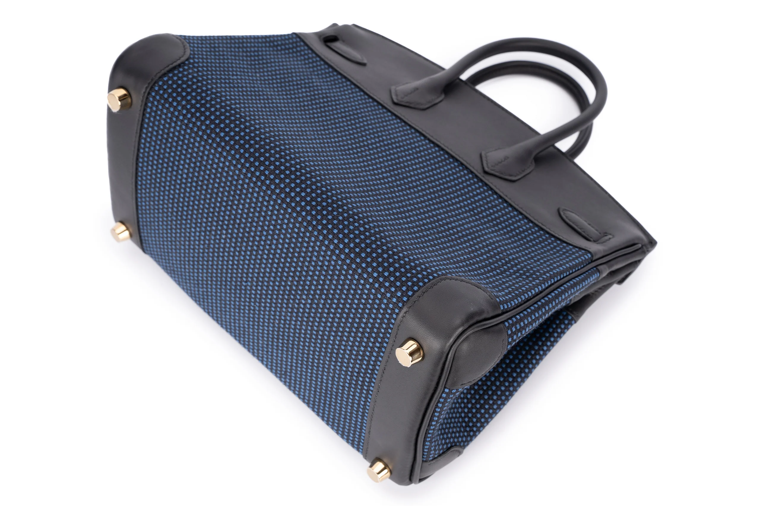 Hermès Birkin 25 Retourne Toile Quadrille/Swift Egee/Noire GHW - Image 10