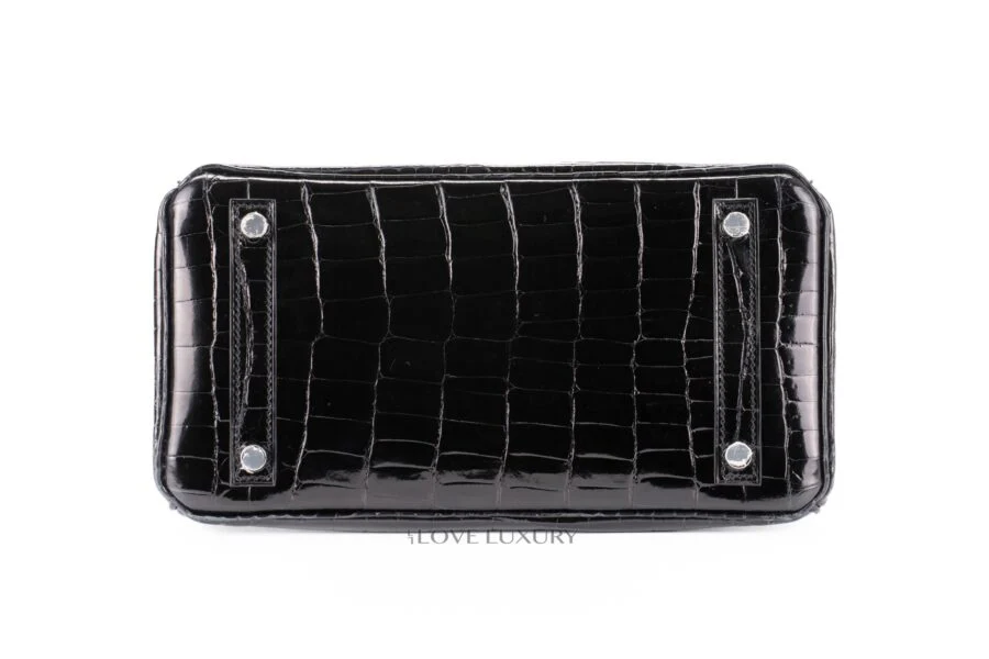 Hermès Birkin 25 Shiny Crocodile Niloticus Black Palladium Hardware - Image 6