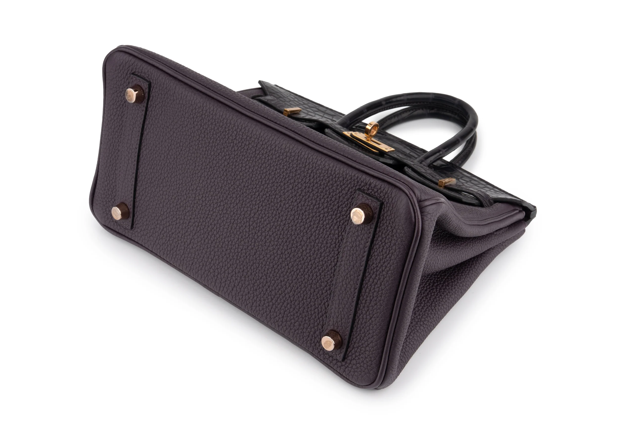 Hermès Birkin 25 Togo Touch Alligator Missisipiensis Prunoir / Raisin GHW - Image 10