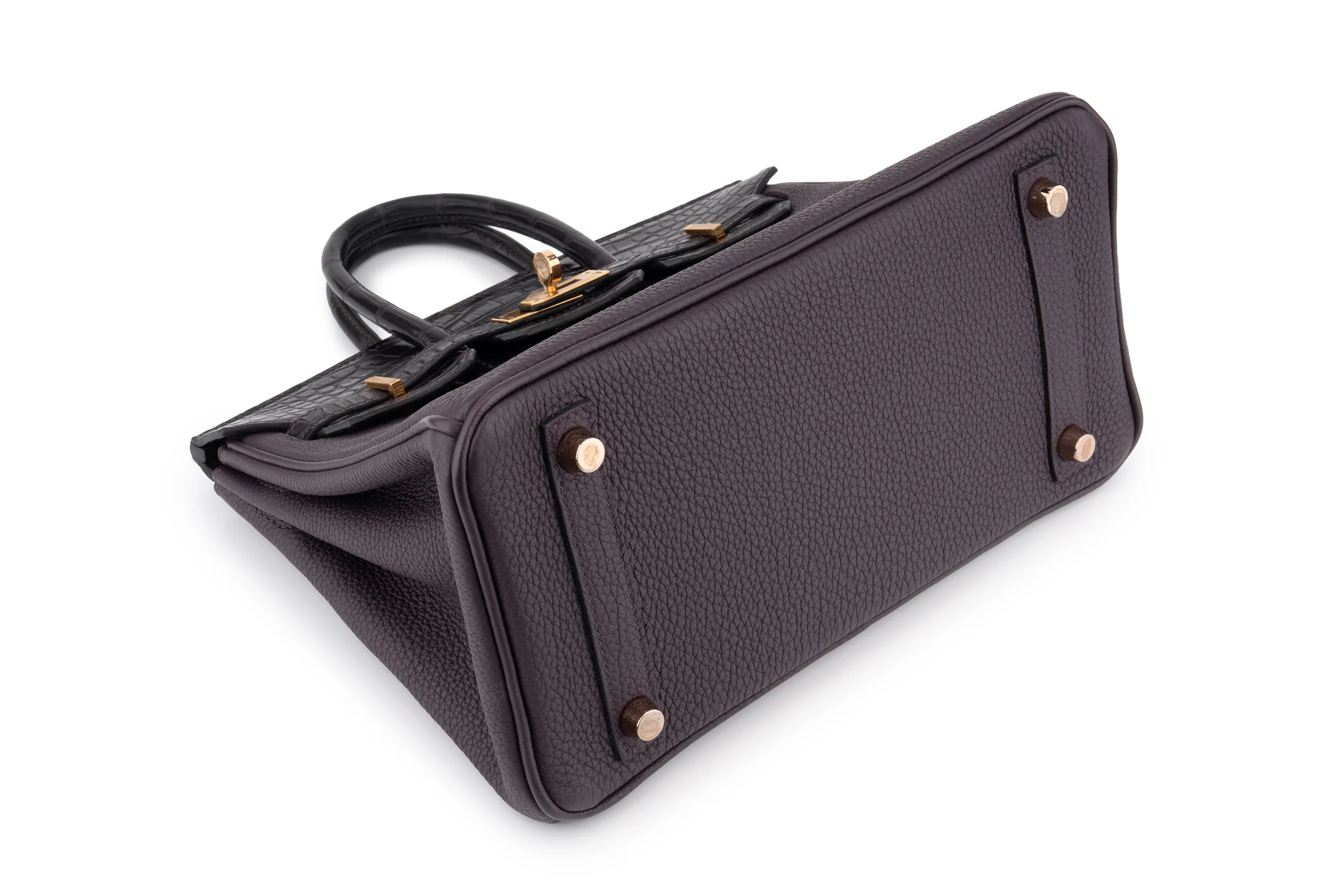 Hermès Birkin 25 Togo Touch Alligator Missisipiensis Prunoir / Raisin GHW - Image 11