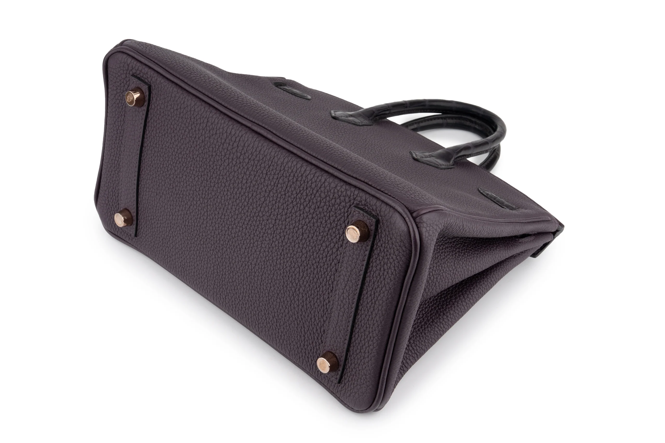 Hermès Birkin 25 Togo Touch Alligator Missisipiensis Prunoir / Raisin GHW - Image 12