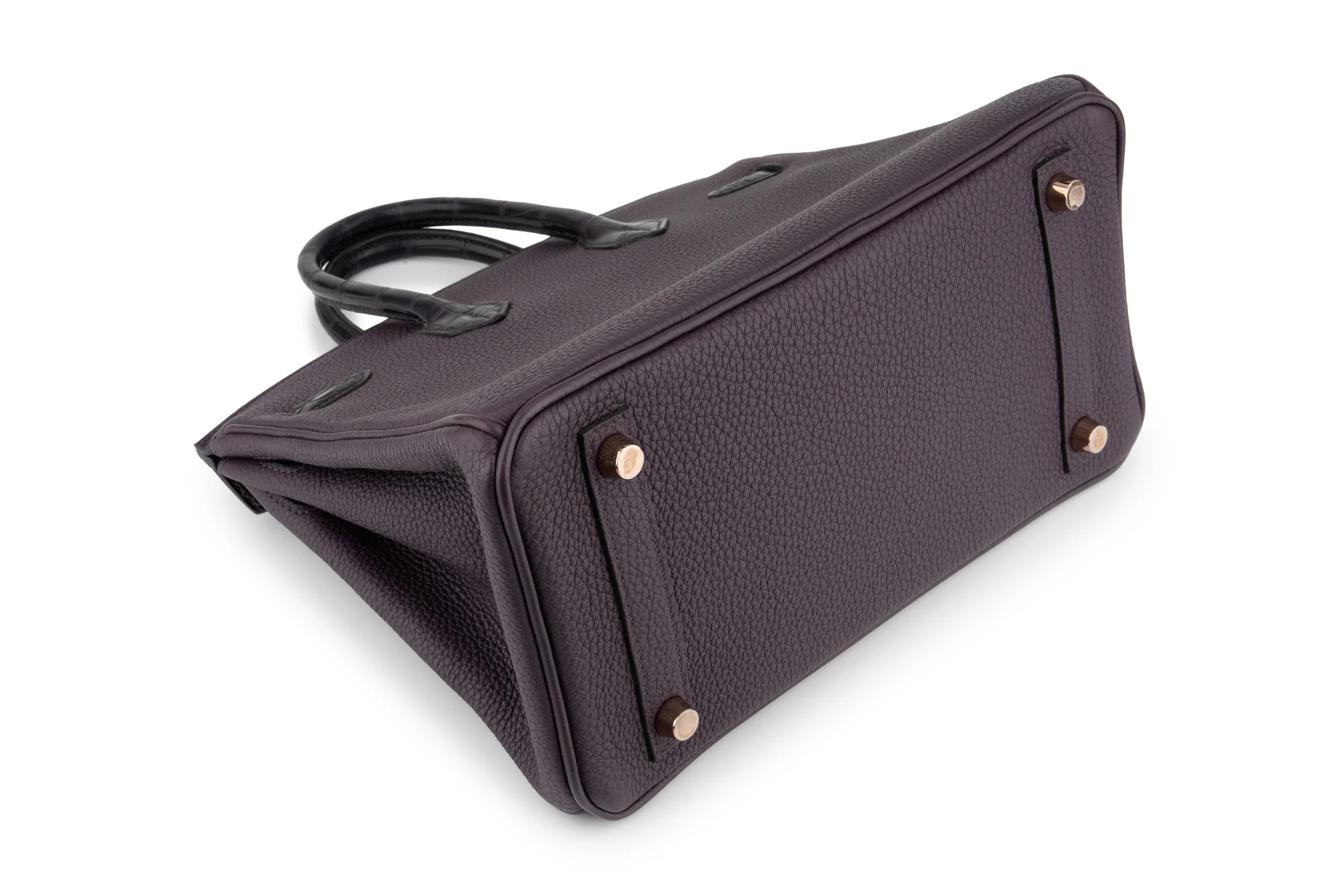 Hermès Birkin 25 Togo Touch Alligator Missisipiensis Prunoir / Raisin GHW - Image 13