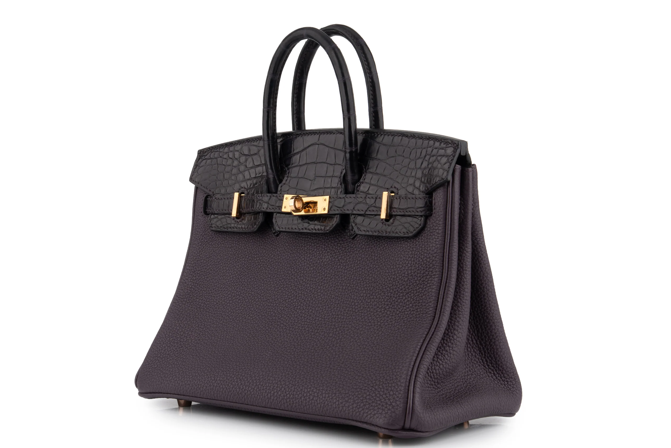 Hermès Birkin 25 Togo Touch Alligator Missisipiensis Prunoir / Raisin GHW - Image 2