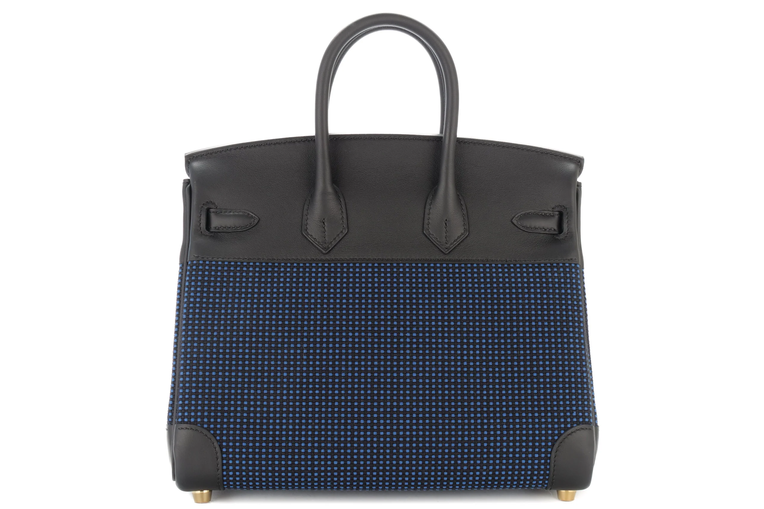 Hermès Birkin 25		Toile  Quadrille	Blue / Noir	GHW - Image 3