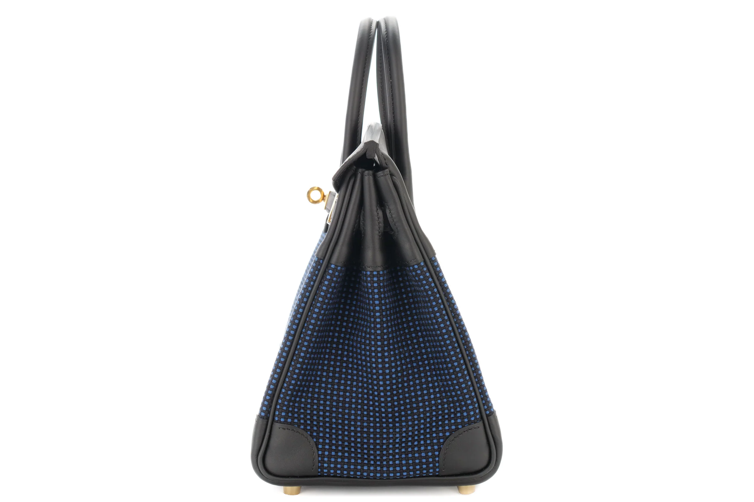 Hermès Birkin 25		Toile  Quadrille	Blue / Noir	GHW - Image 4