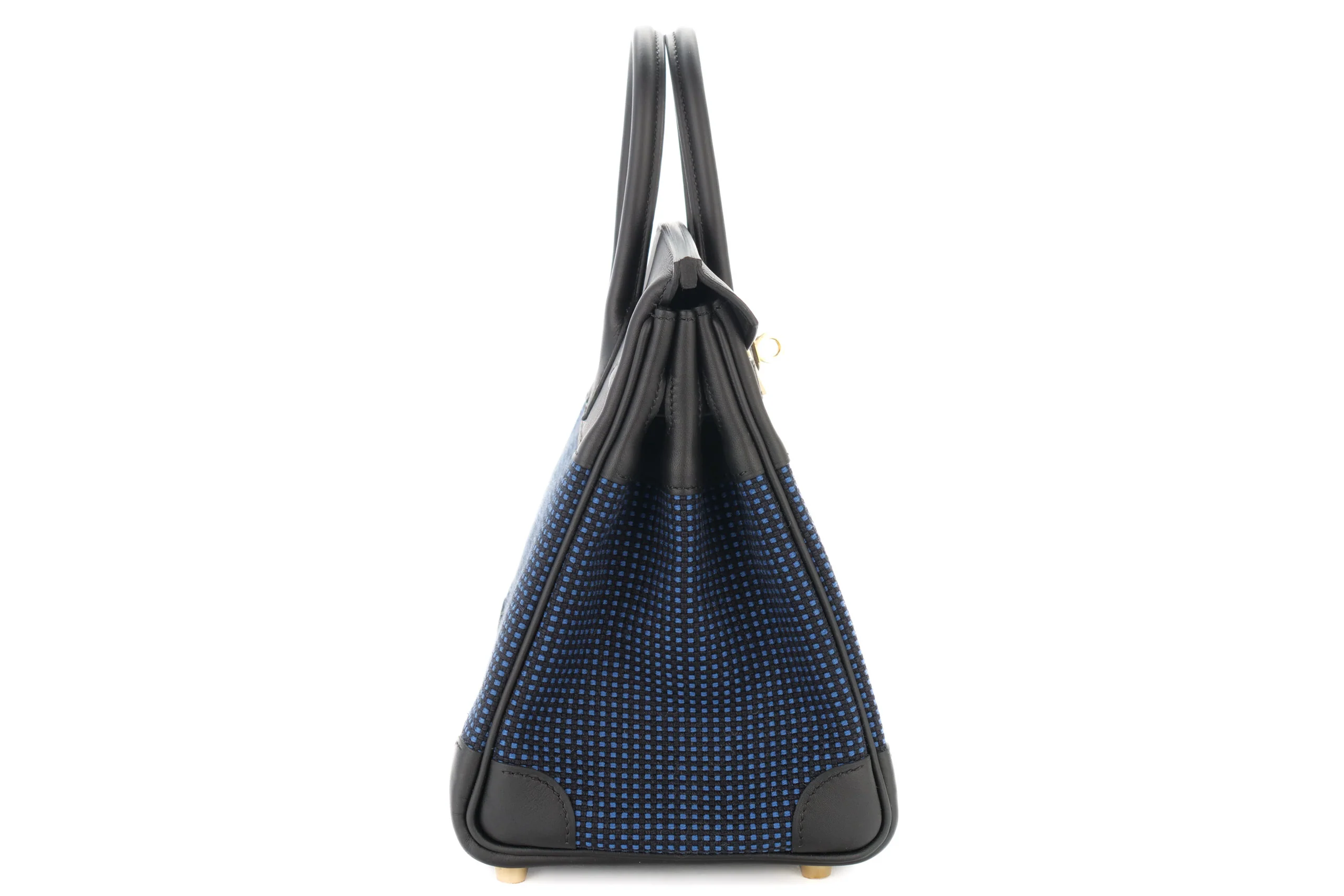 Hermès Birkin 25		Toile  Quadrille	Blue / Noir	GHW - Image 5