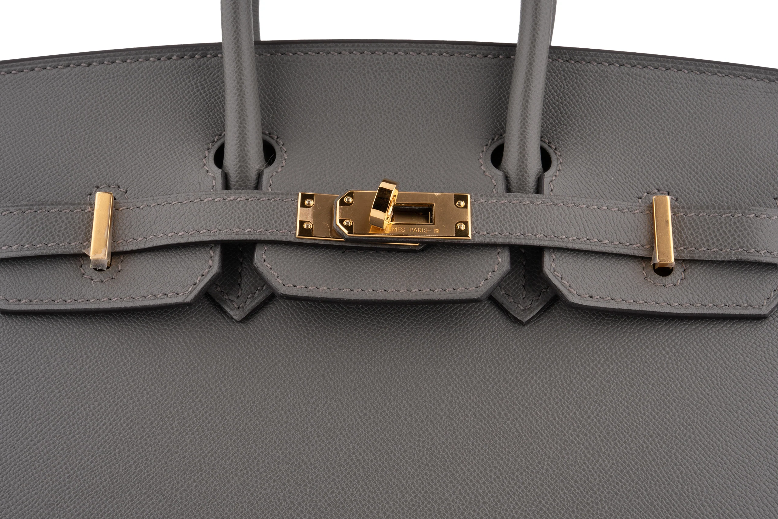 Hermès Birkin 25		Sellier  Veau Madame 	Gris Misty 	GHW - Image 7