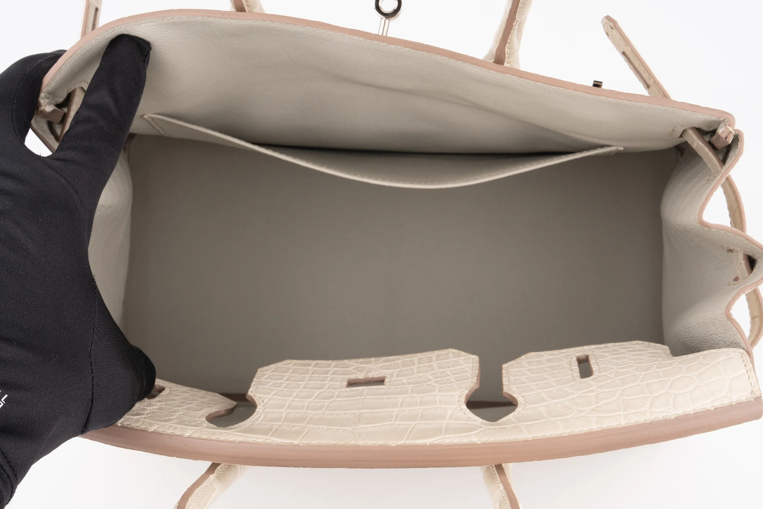 Hermès Birkin 30 Croc Beton PHW - Image 9