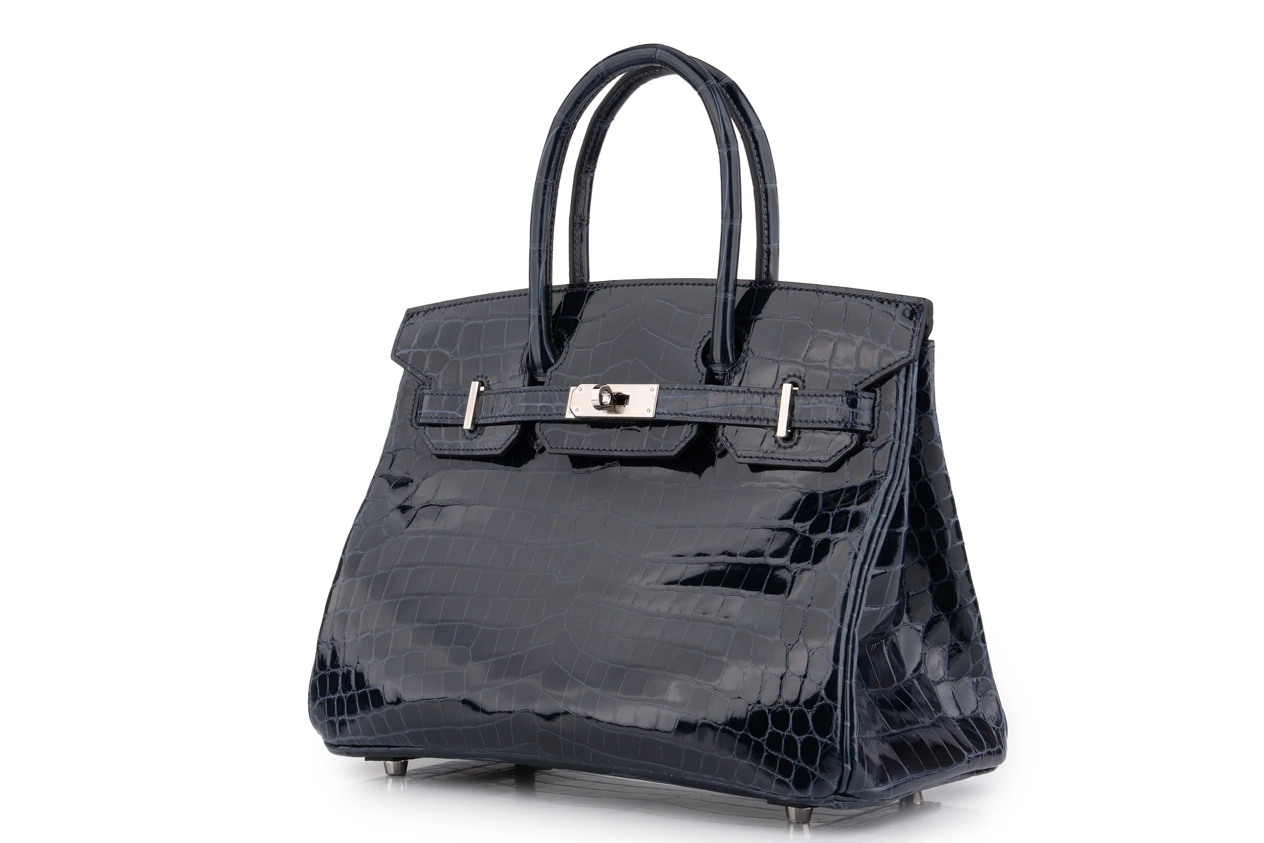 Hermès Birkin 30 		Croc Niloticus	Bleu Baltique	PHW - Image 2