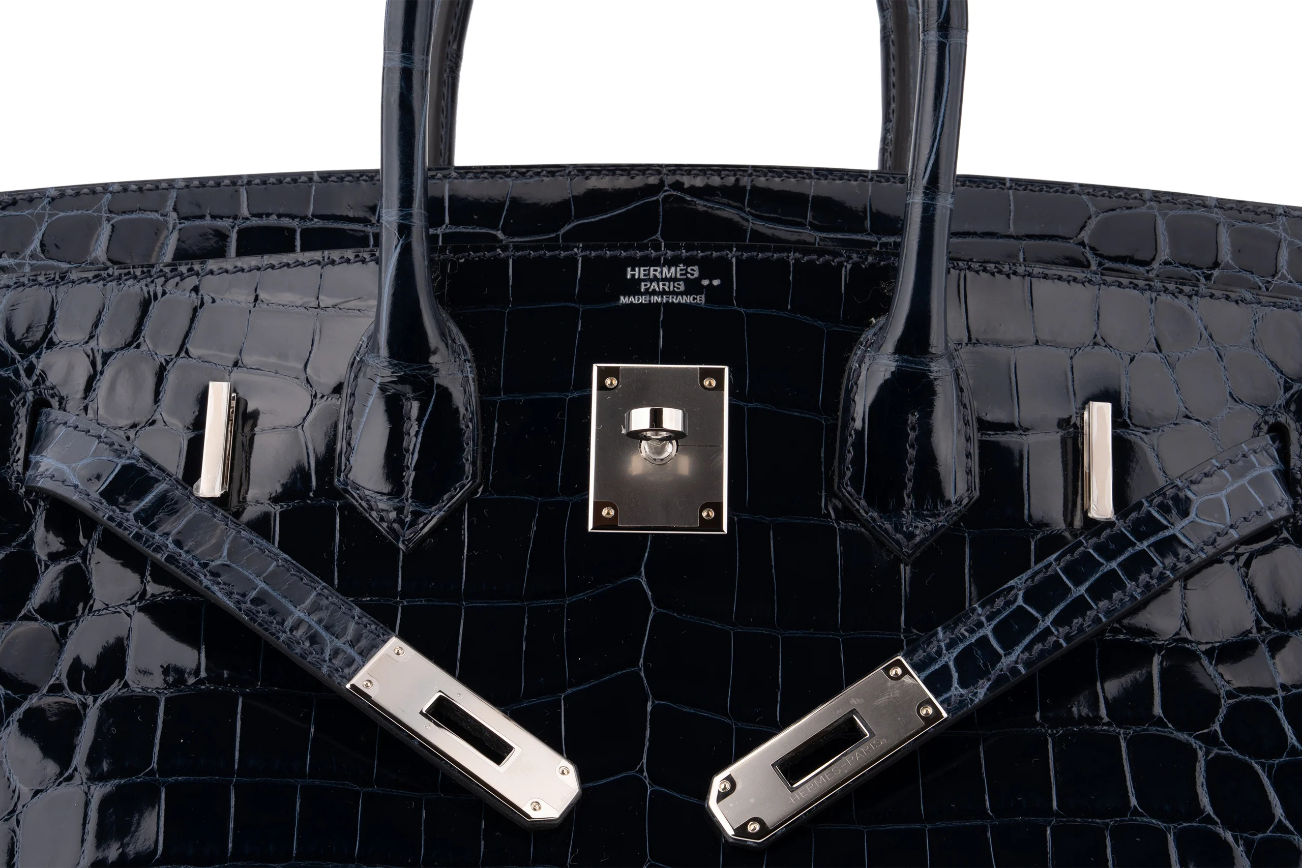 Hermès Birkin 30 		Croc Niloticus	Bleu Baltique	PHW - Image 8