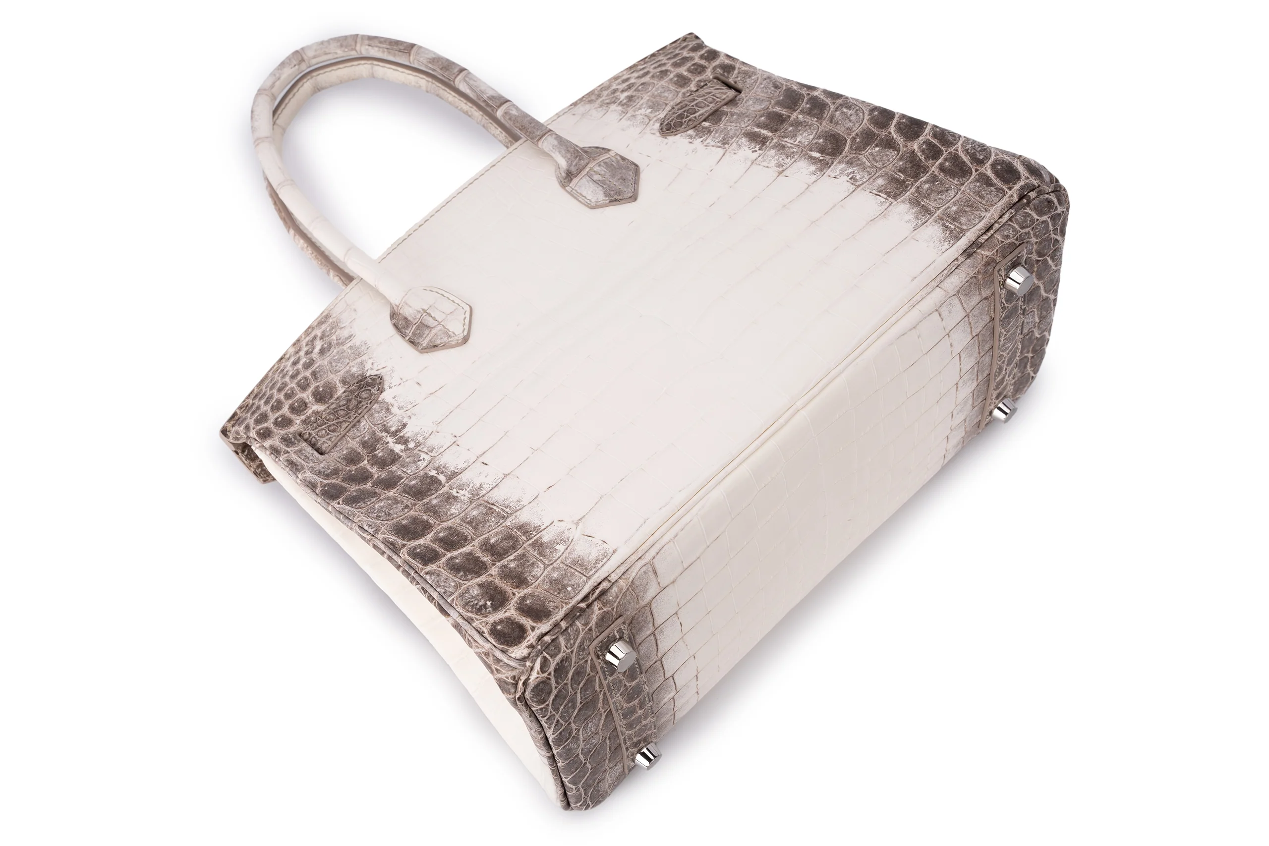 Hermès Birkin 30 Exotic Himalaya Blanc Crocodile Niloticus White Gold And Diamond - Image 11