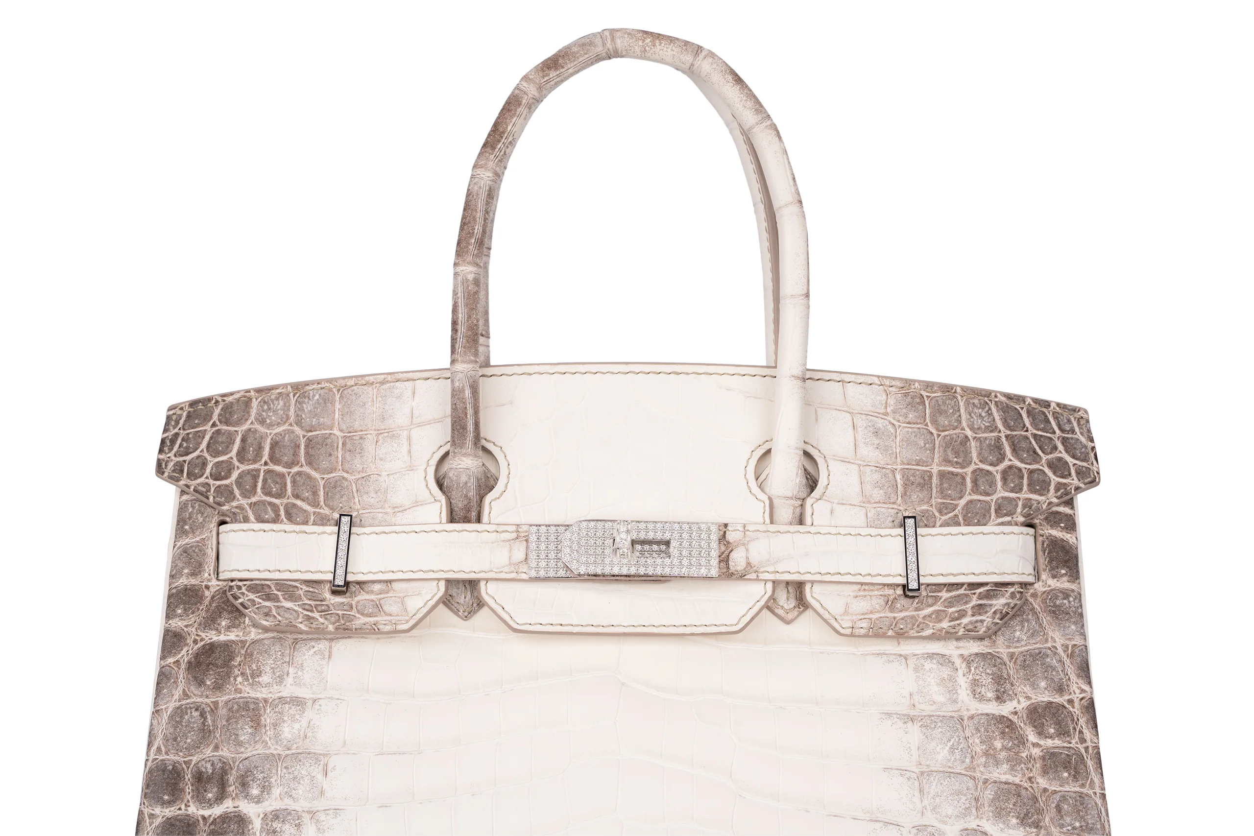 Hermès Birkin 30 Exotic Himalaya Blanc Crocodile Niloticus White Gold And Diamond - Image 7