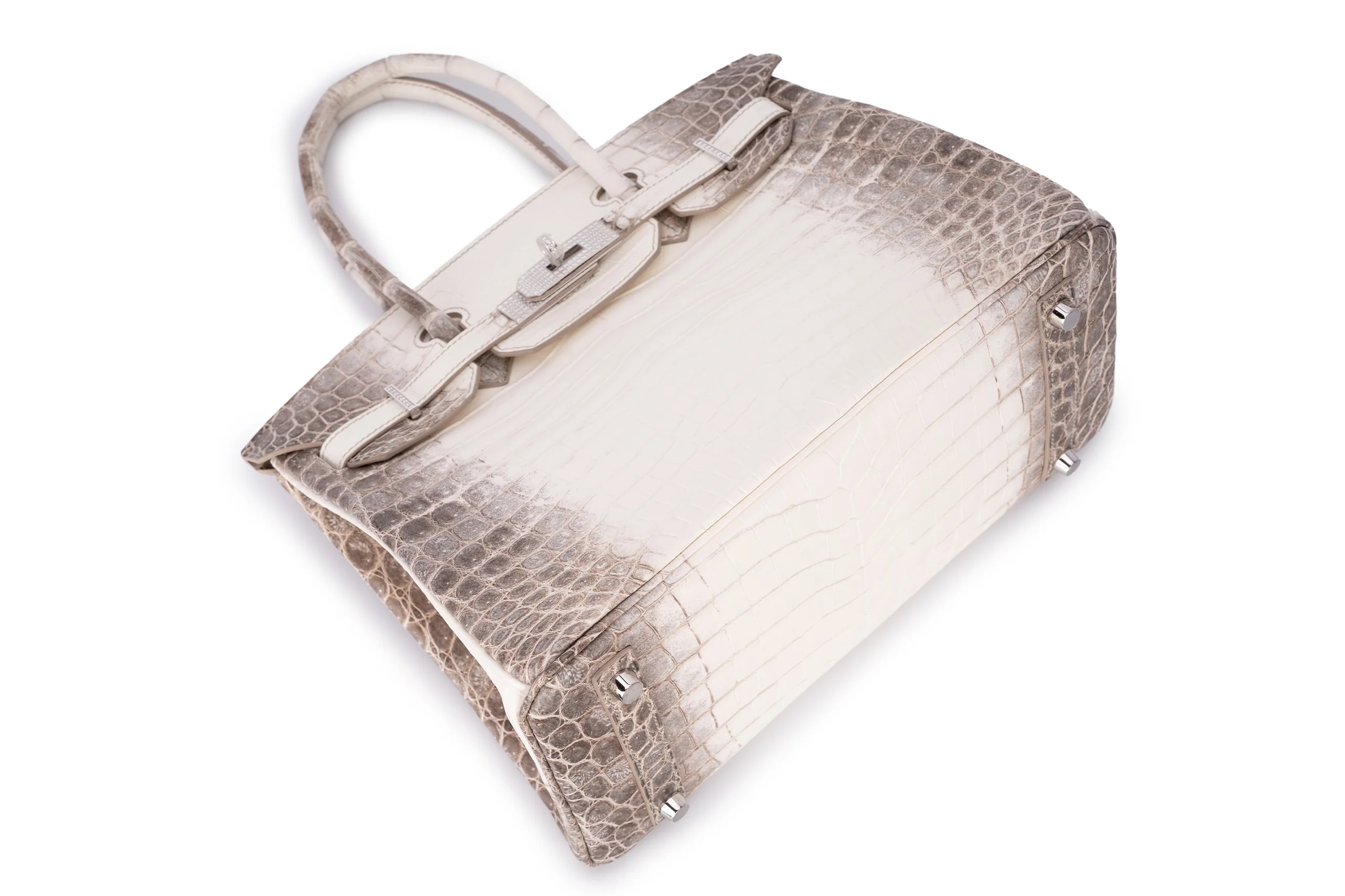 Hermès Birkin 30 Exotic Himalaya Blanc Crocodile Niloticus White Gold And Diamond - Image 9