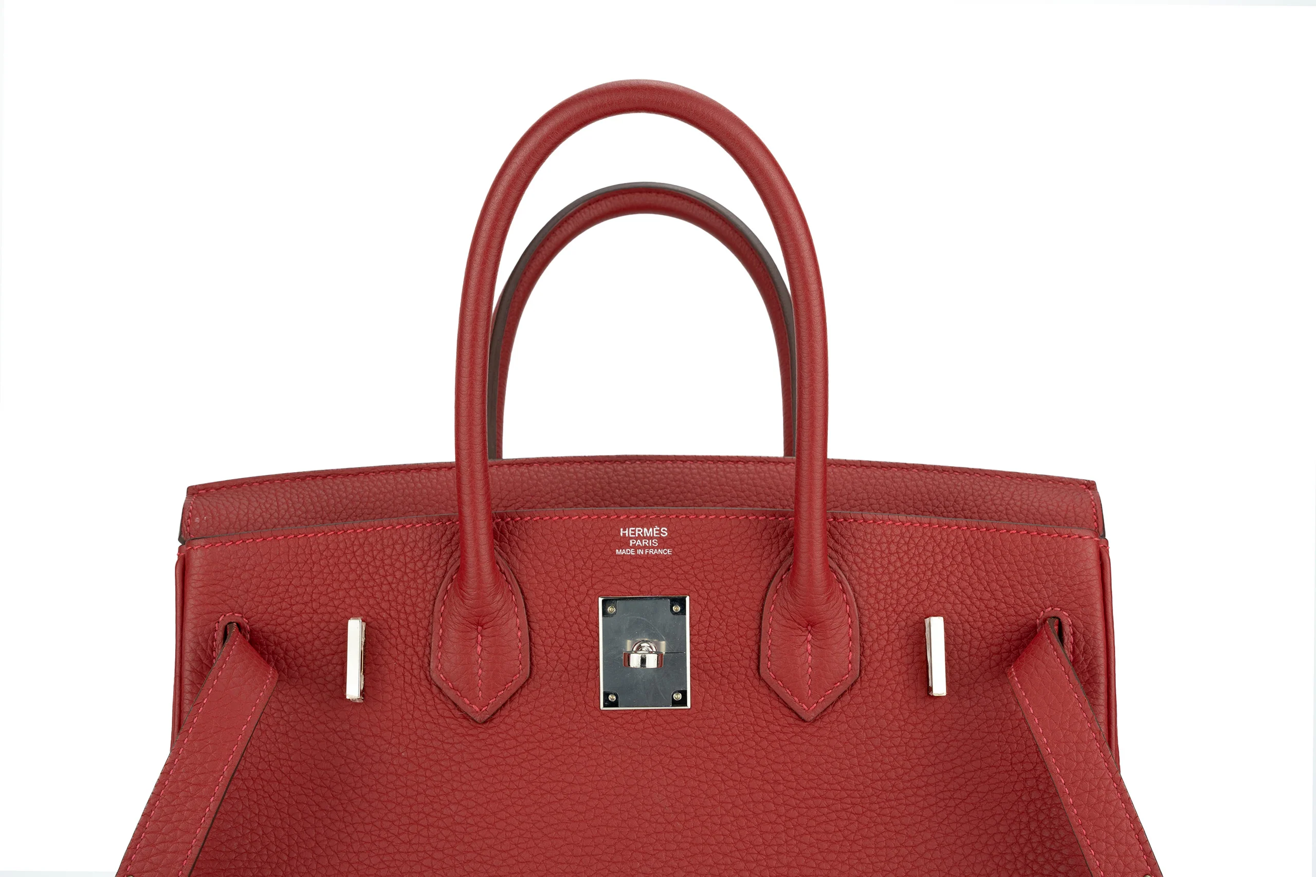 Hermès Birkin 30 Retourne Togo Rouge VIF PHW - Image 8