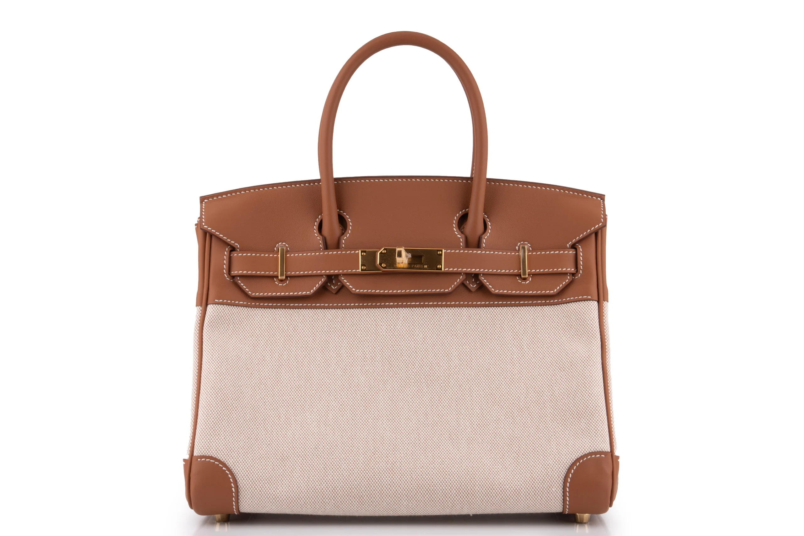 Hermès Birkin 30	Swift /Canvas /Ecru	Gold	GHW