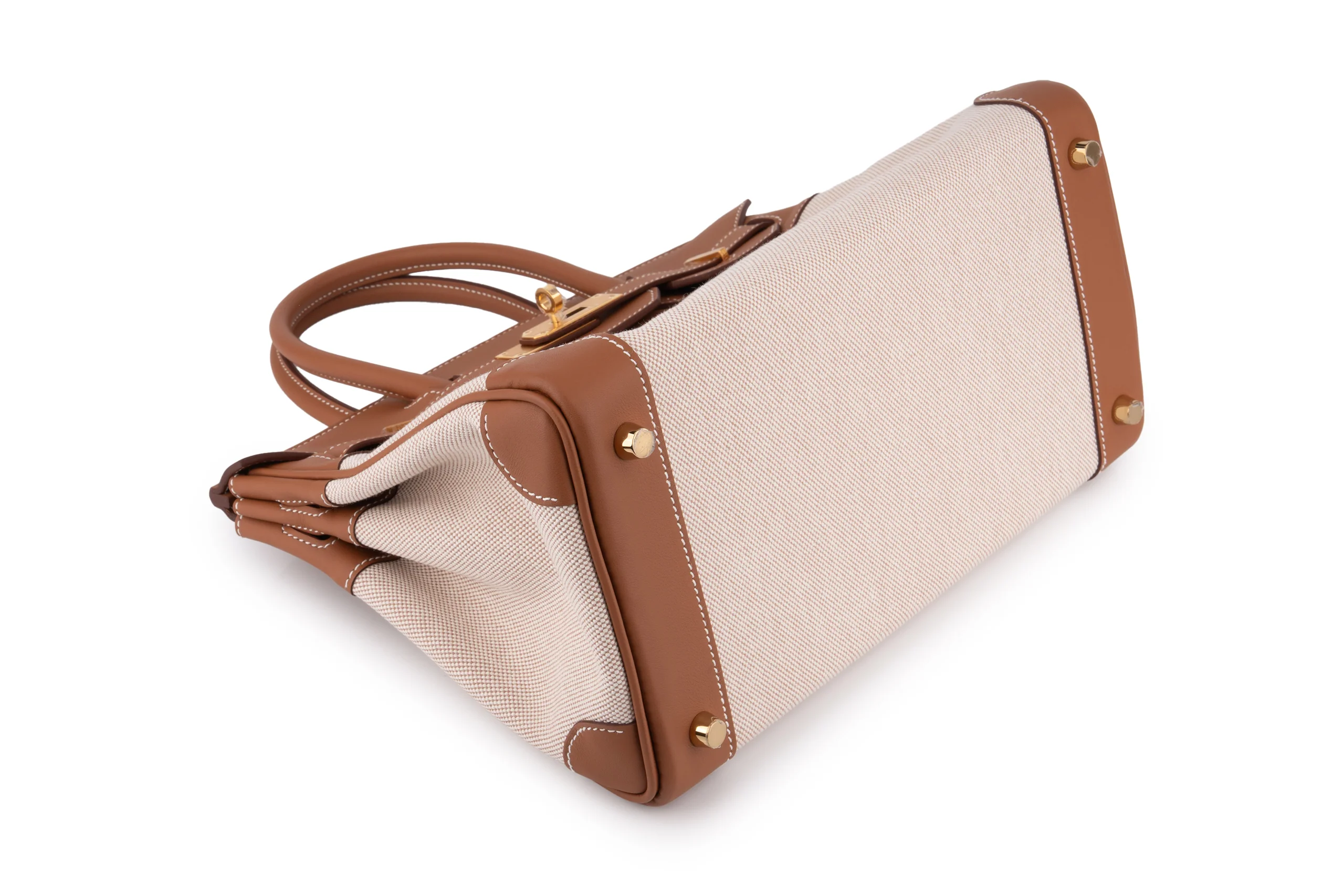 Hermès Birkin 30	Swift /Canvas /Ecru	Gold	GHW - Image 9