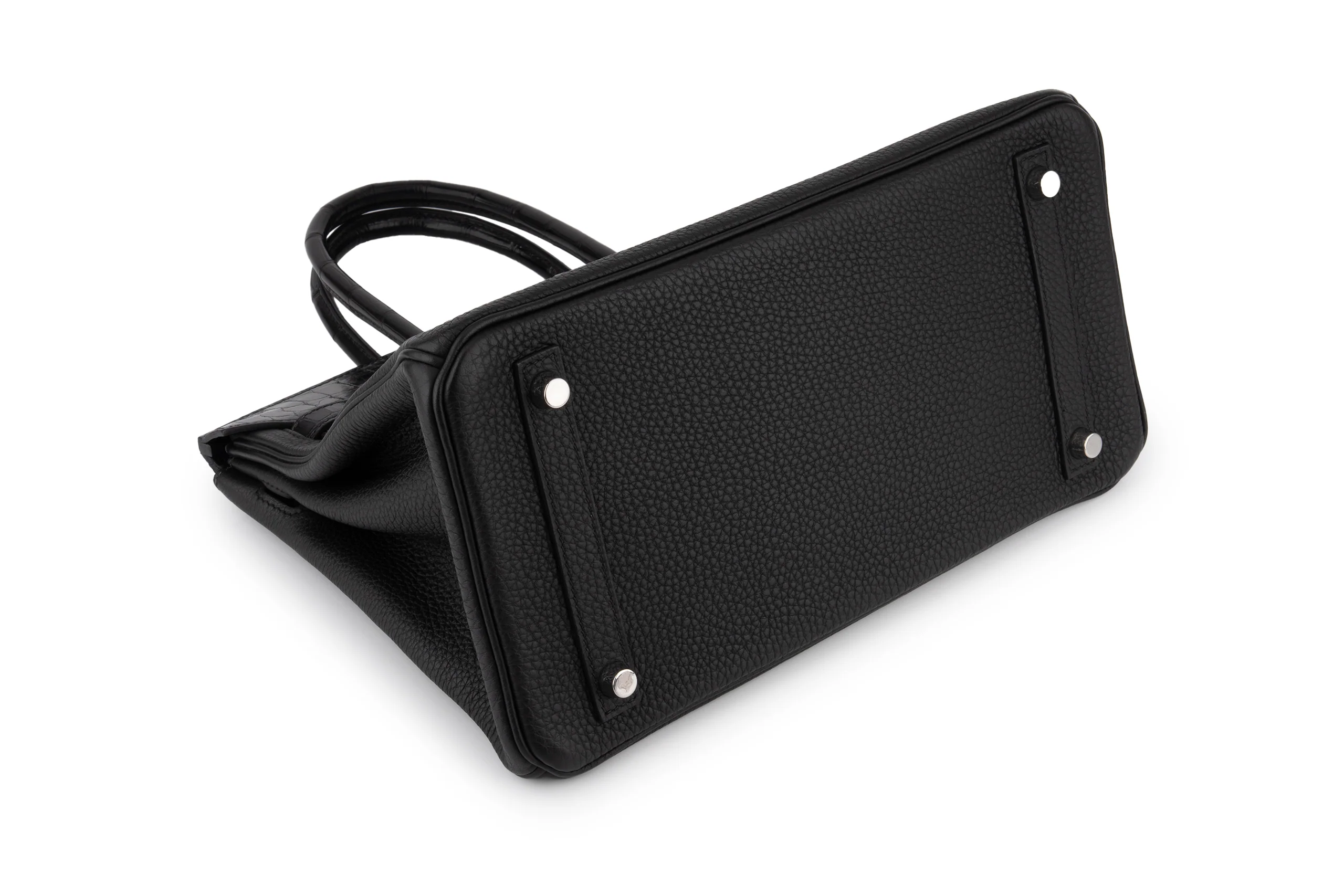 Hermès Birkin 30 	Touch	Togo / Croc Niloticus	Noir 	PHW - Image 11