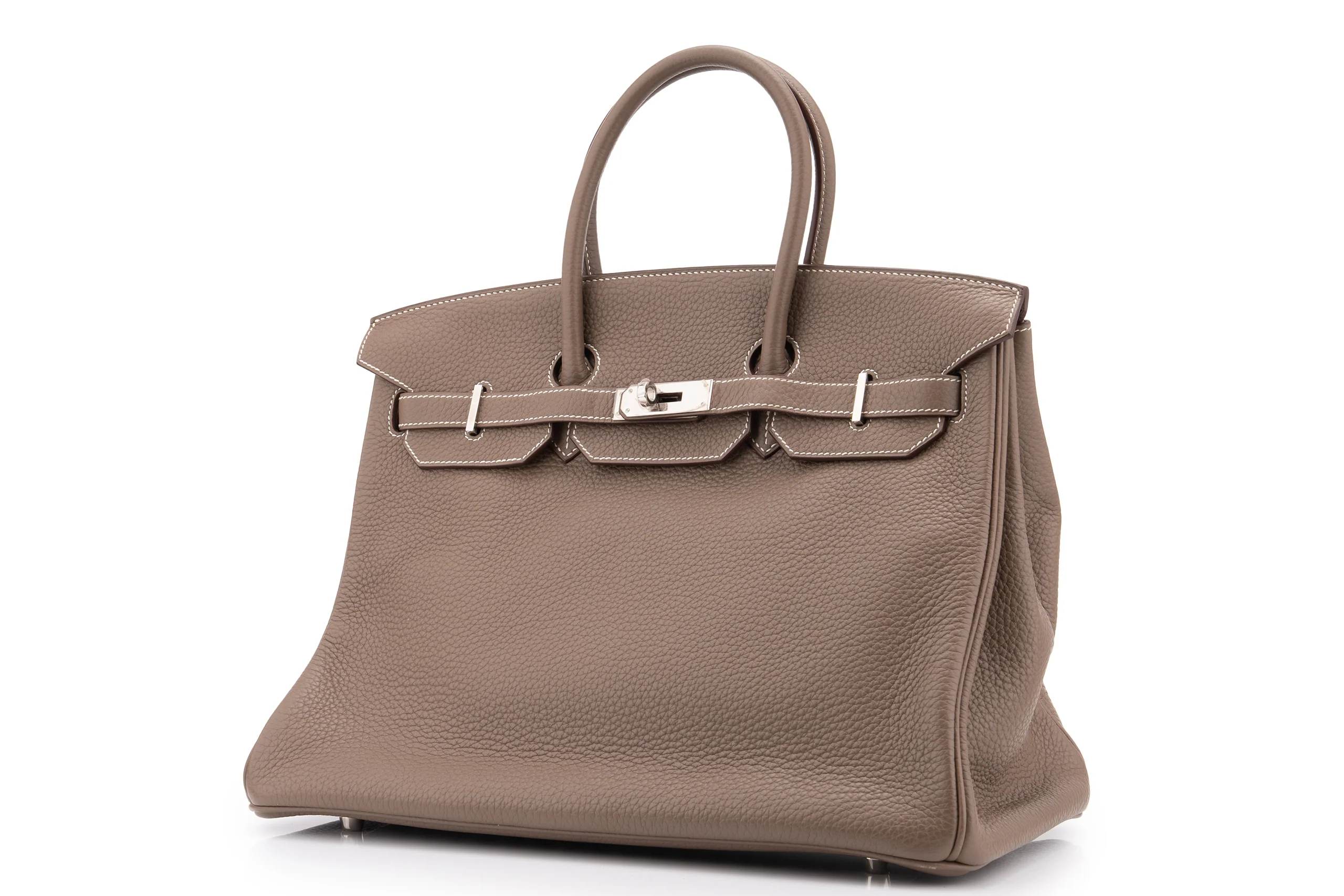 Hermès Birkin 35 		Clemence	Etoupe	PHW - Image 2