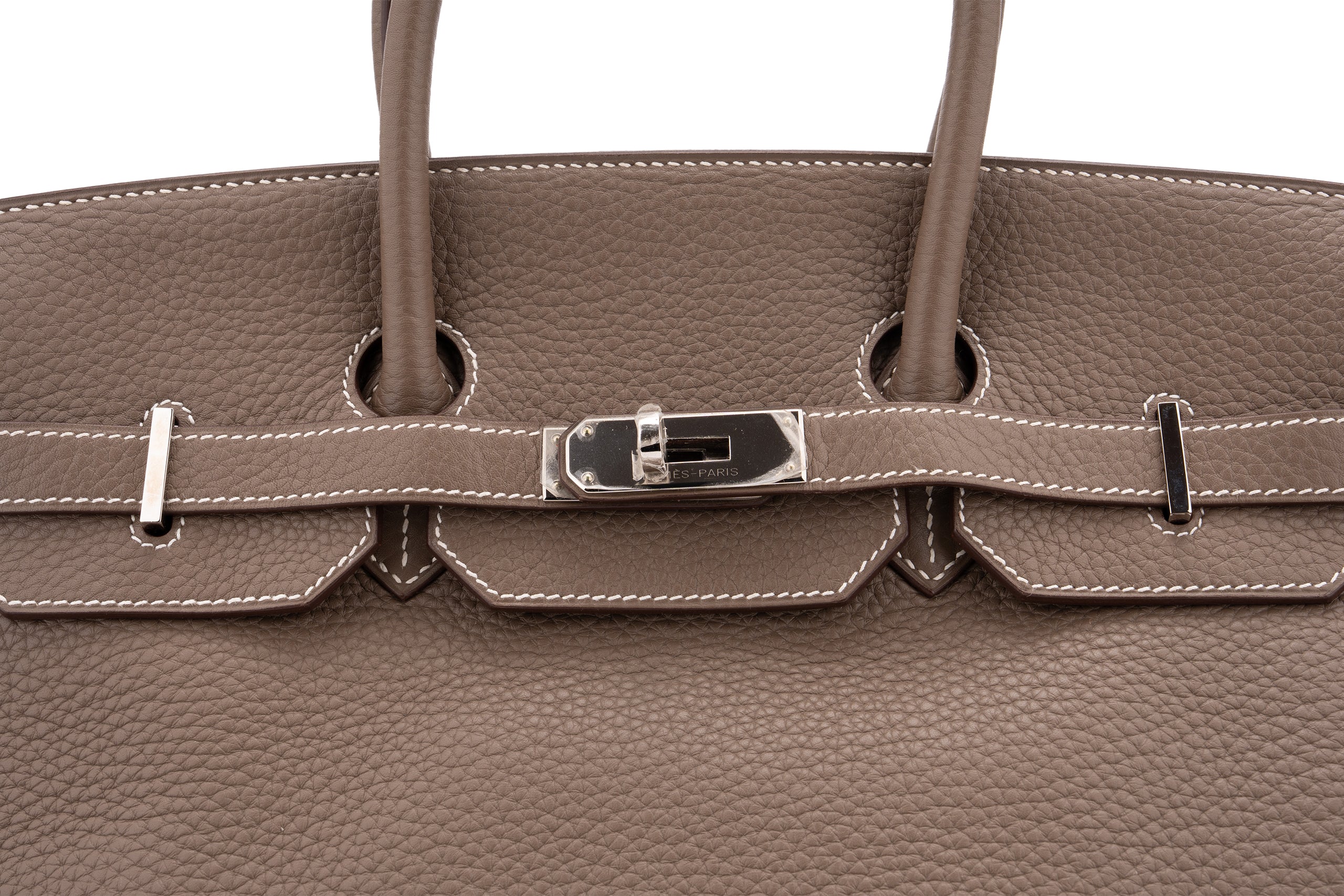 Hermès Birkin 35 		Clemence	Etoupe	PHW - Image 7